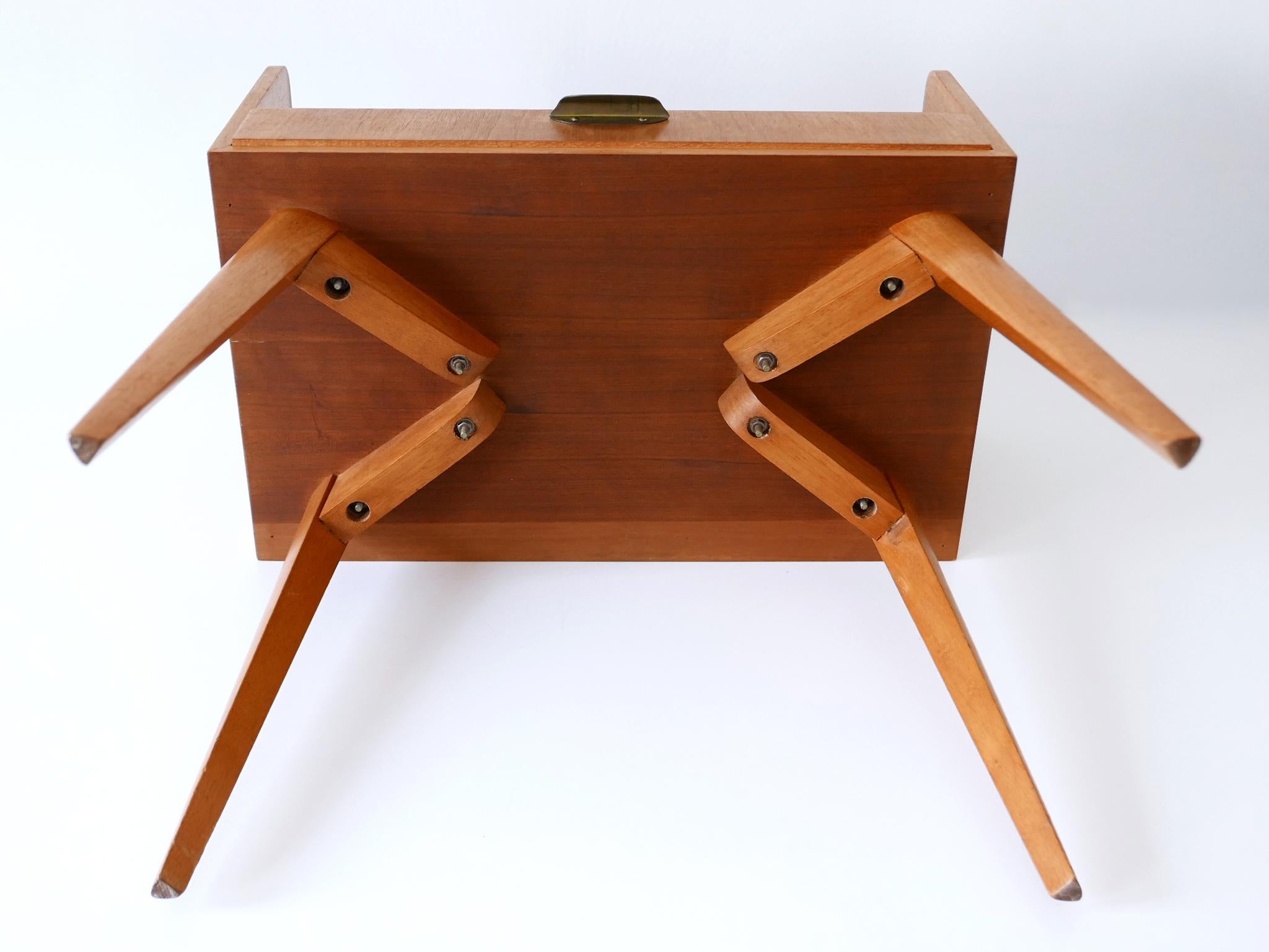 Set of Two Mid Century Modern Walnut Nightstands by WK Möbel Germany 1950s For Sale 13