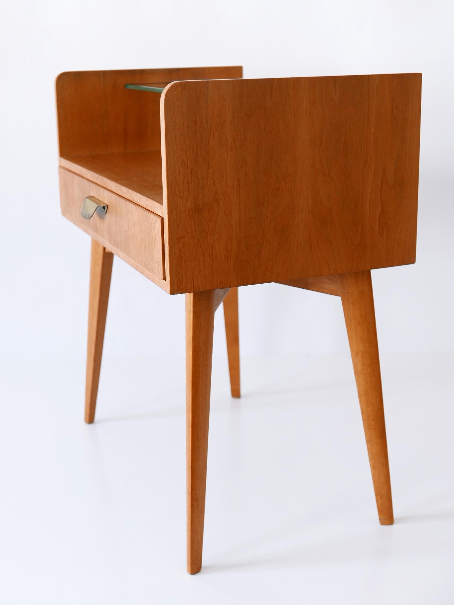 Set of Two Mid Century Modern Walnut Nightstands by WK Möbel Germany 1950s For Sale 1