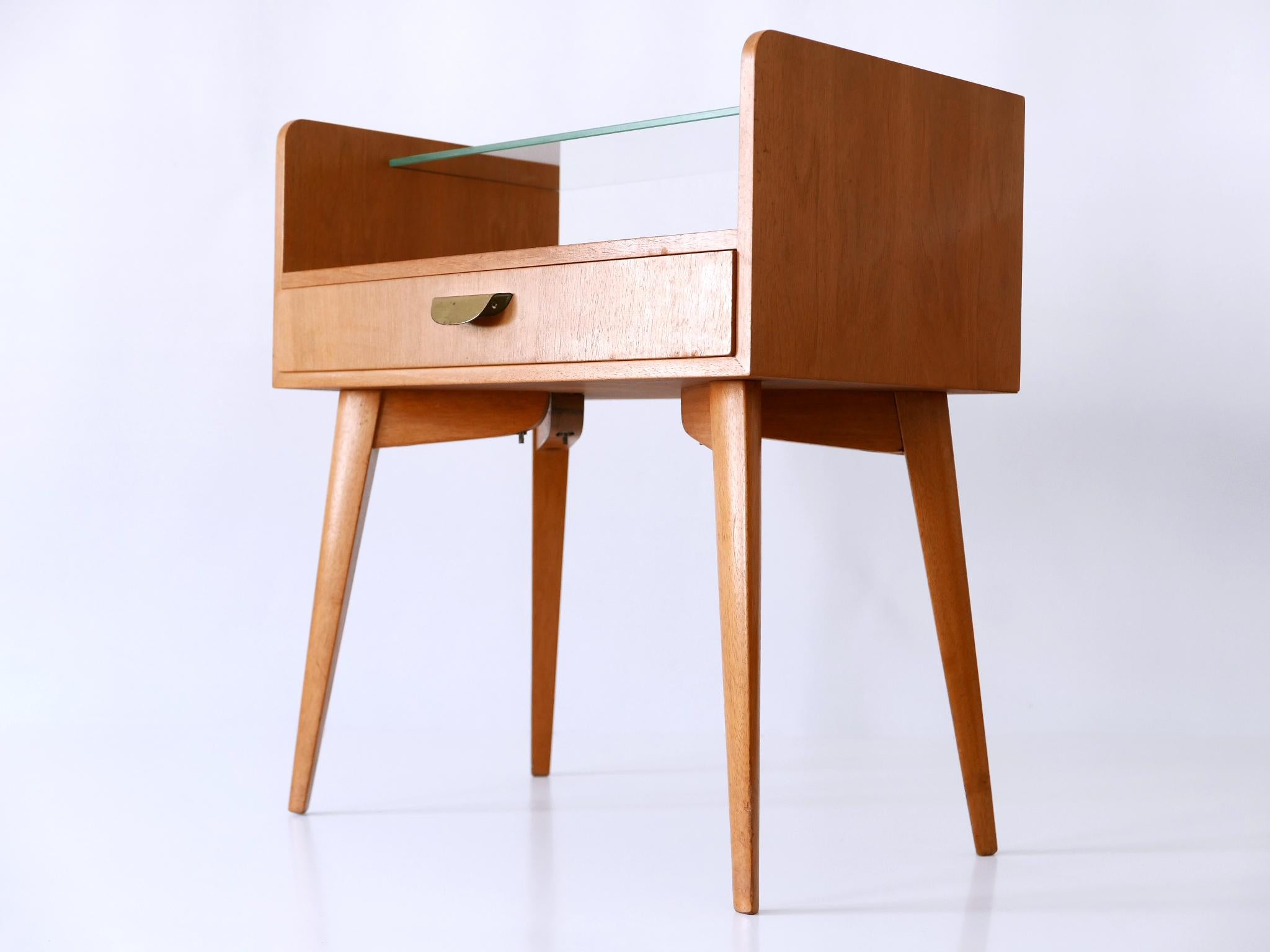 Set of Two Mid Century Modern Walnut Nightstands by WK Möbel Germany 1950s For Sale 2