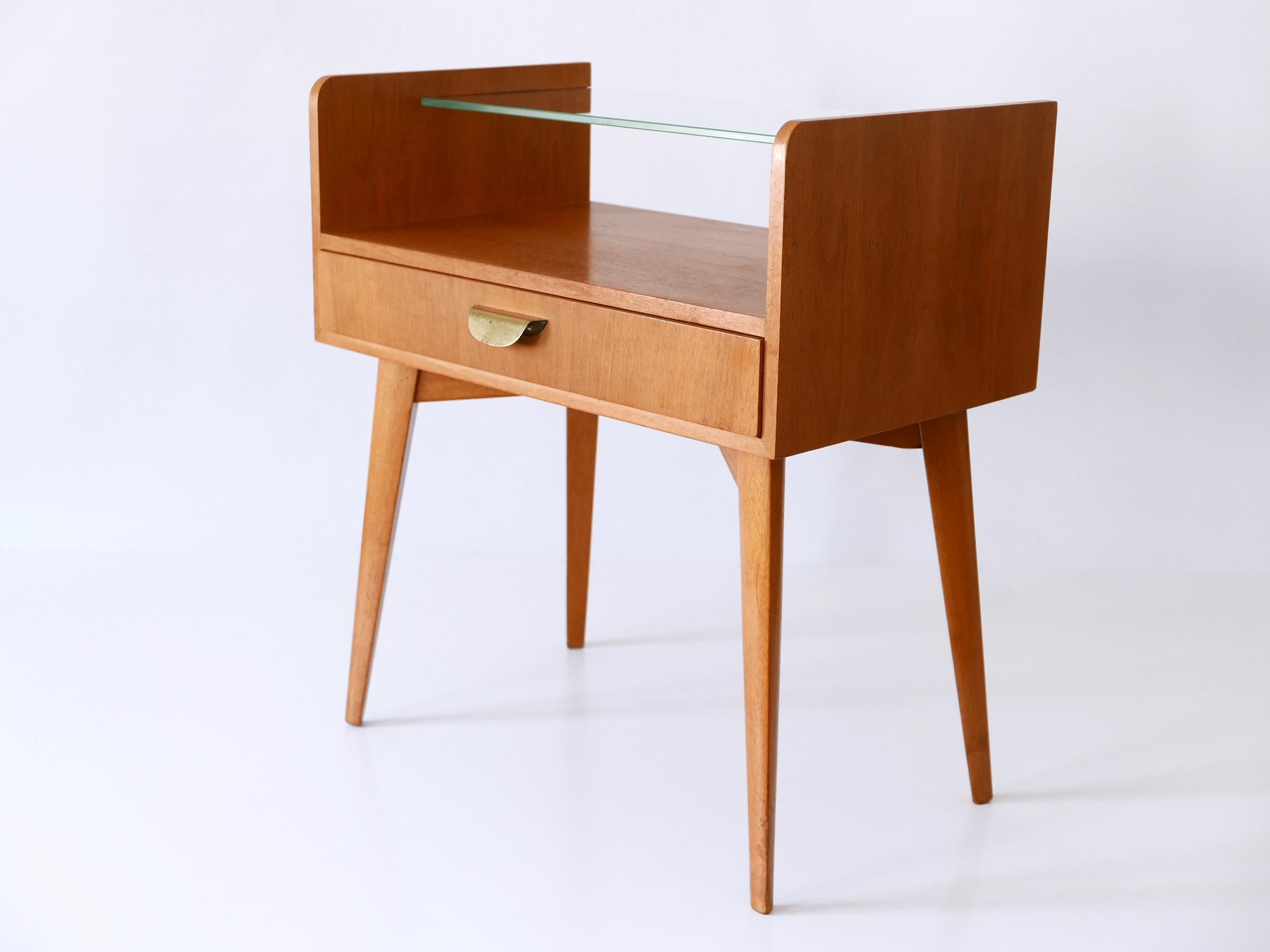 Set of Two Mid Century Modern Walnut Nightstands by WK Möbel Germany 1950s 3
