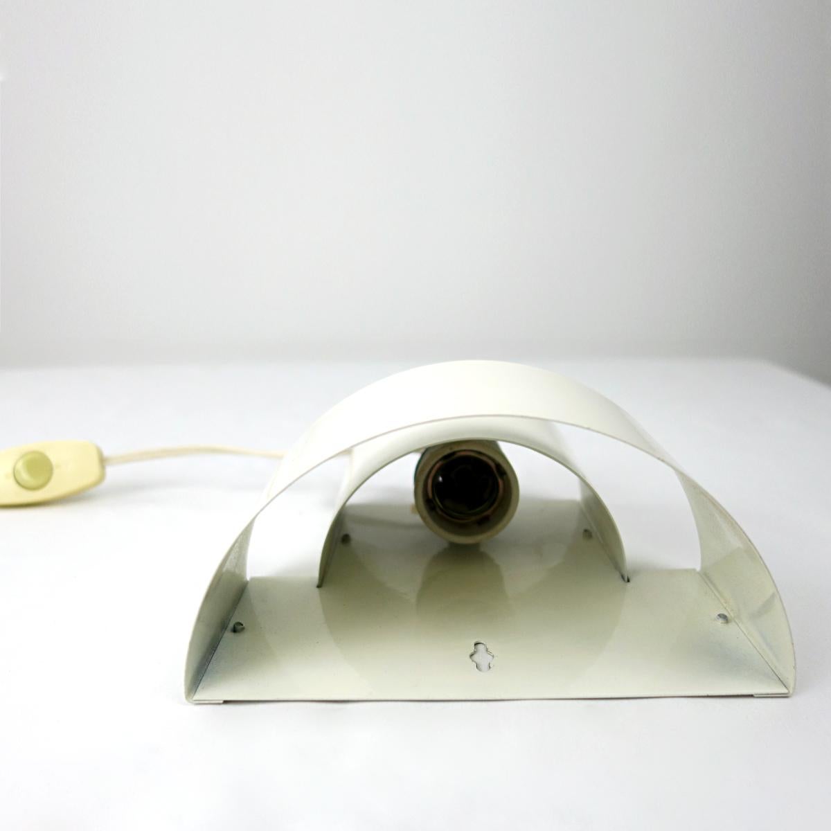 20th Century Set of Two Mid-Century Modern White Steel Sconces in RAAK Amsterdam Style
