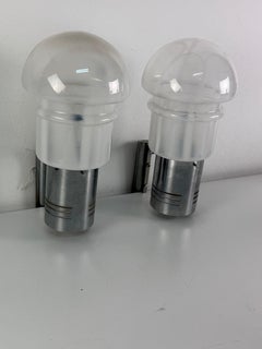 Set of two mid-century Murano glass and metal Wall Lamps, 1960s