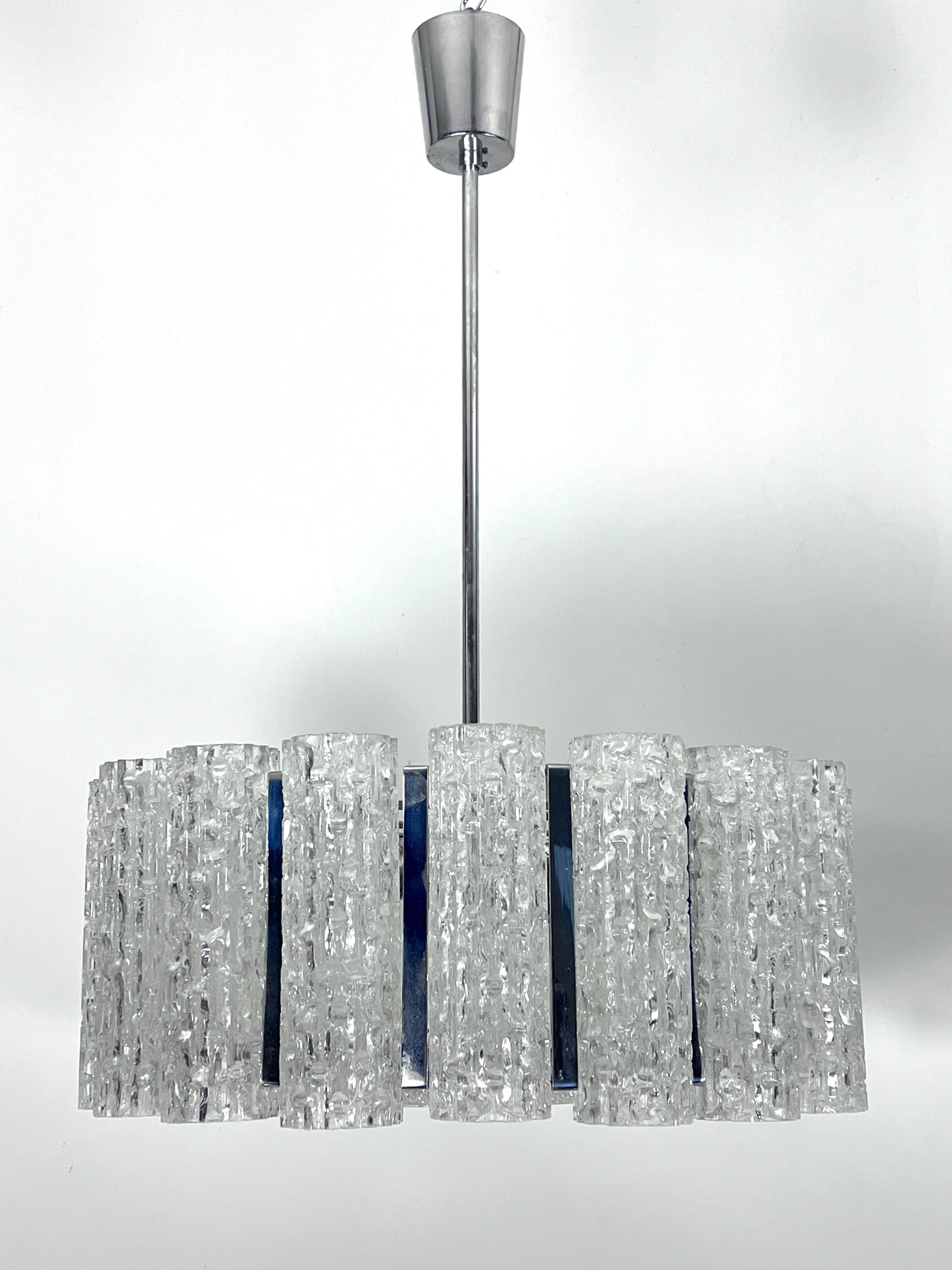 Mid-Century Modern Set of two Mid-Century Murano glass element chandeliers. Italy 1960s For Sale
