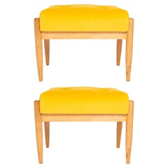 Set di due sgabelli vintage giallo senape di metà secolo, Edmund Homa, anni '60