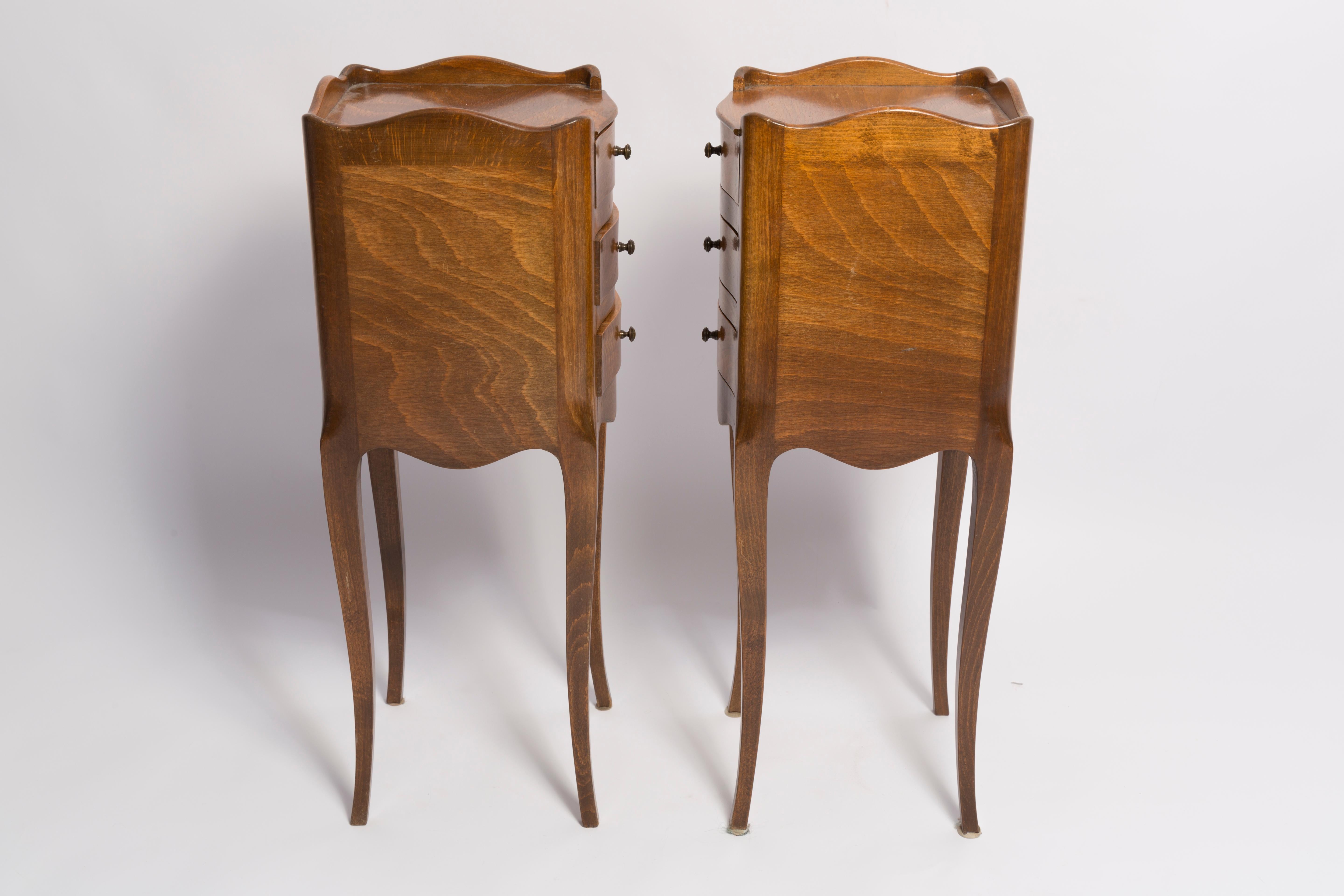 Set of Two Mid-Century Night Tables, Wood, France, 1960s For Sale 4
