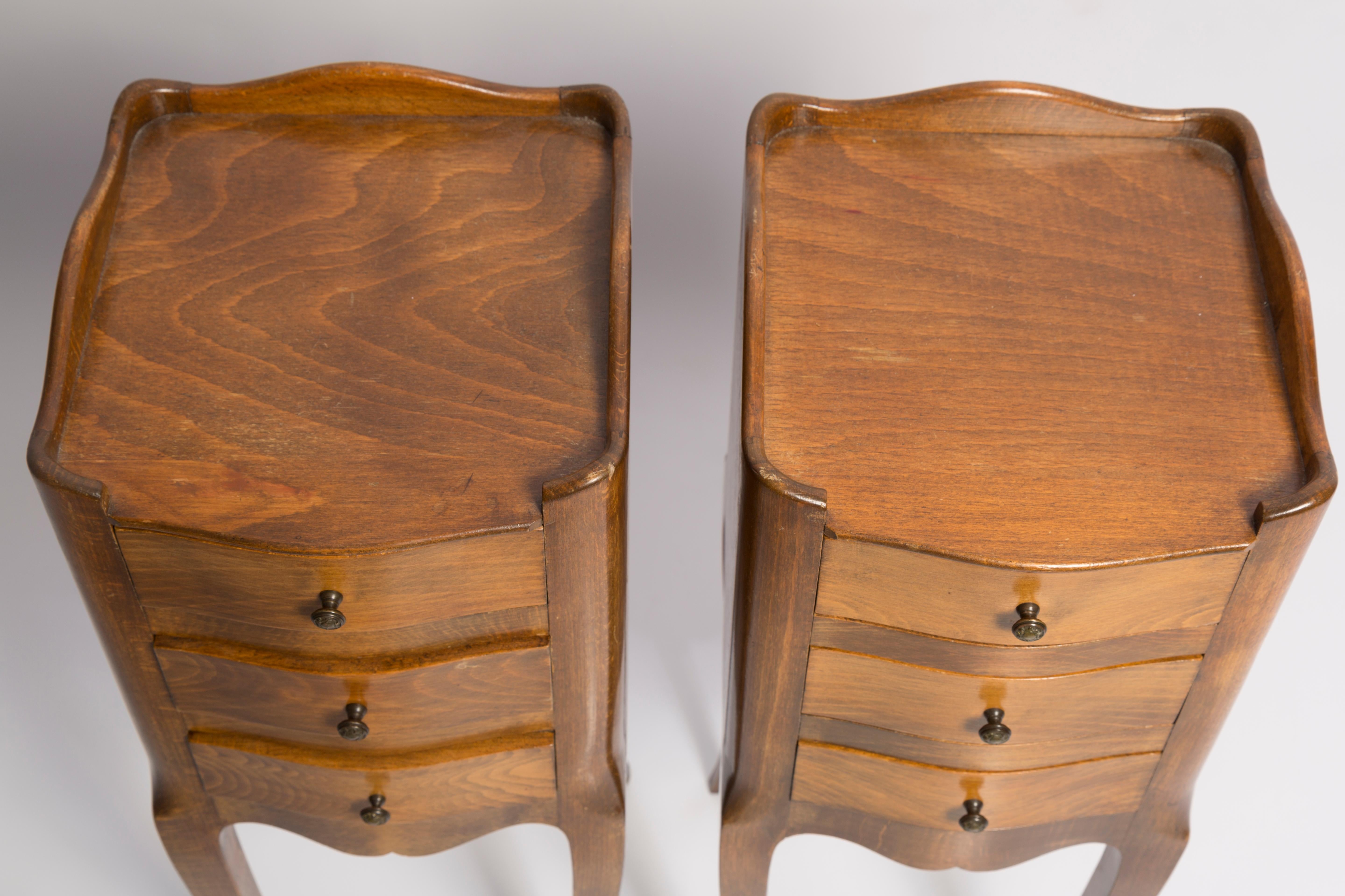 Set of Two Mid-Century Night Tables, Wood, France, 1960s For Sale 5