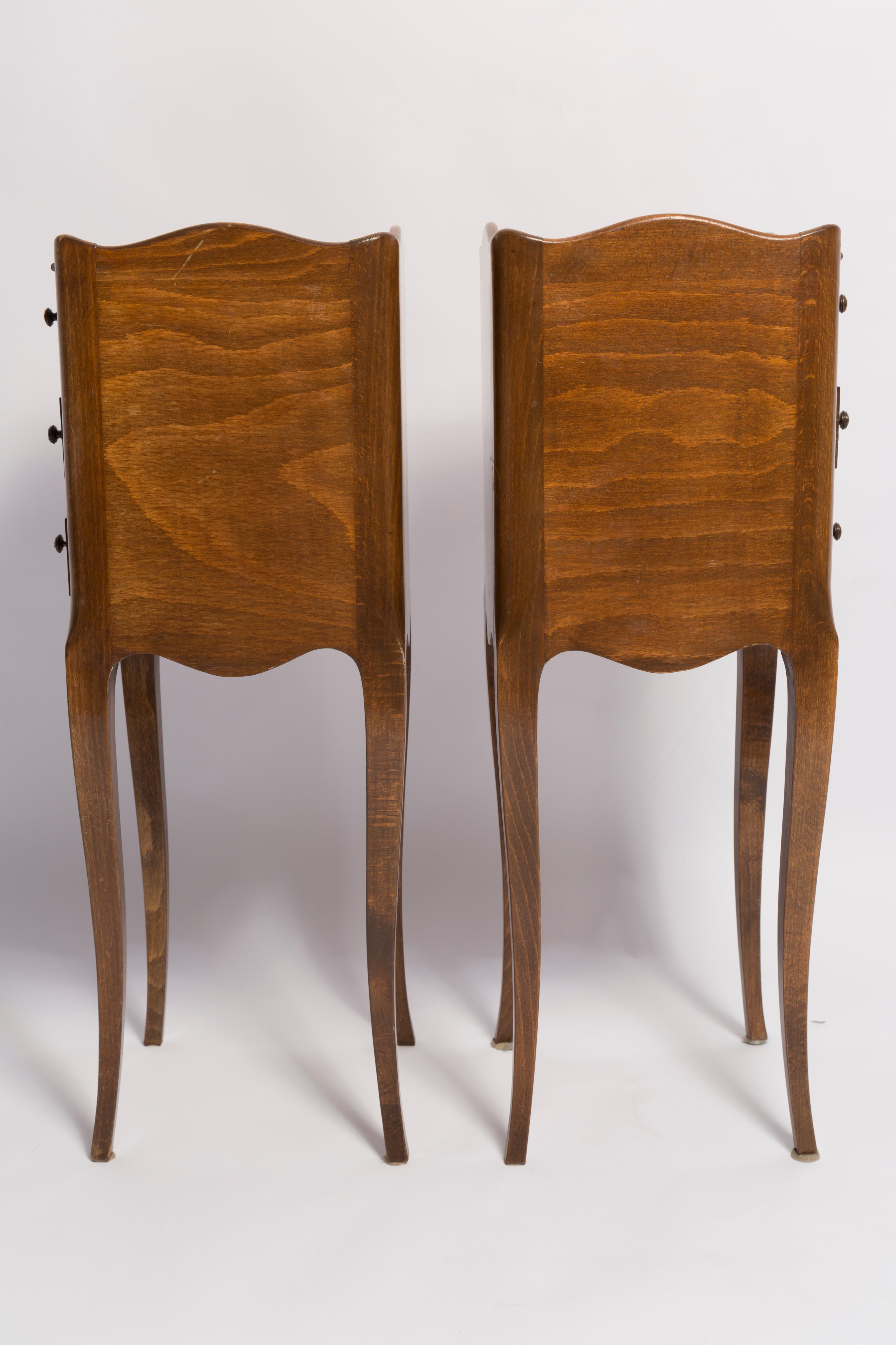 Set of Two Mid-Century Night Tables, Wood, France, 1960s For Sale 2
