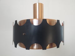 Set of Two Midcentury Pendants in Style of Jo Hammerborg, Denmark, 1970s