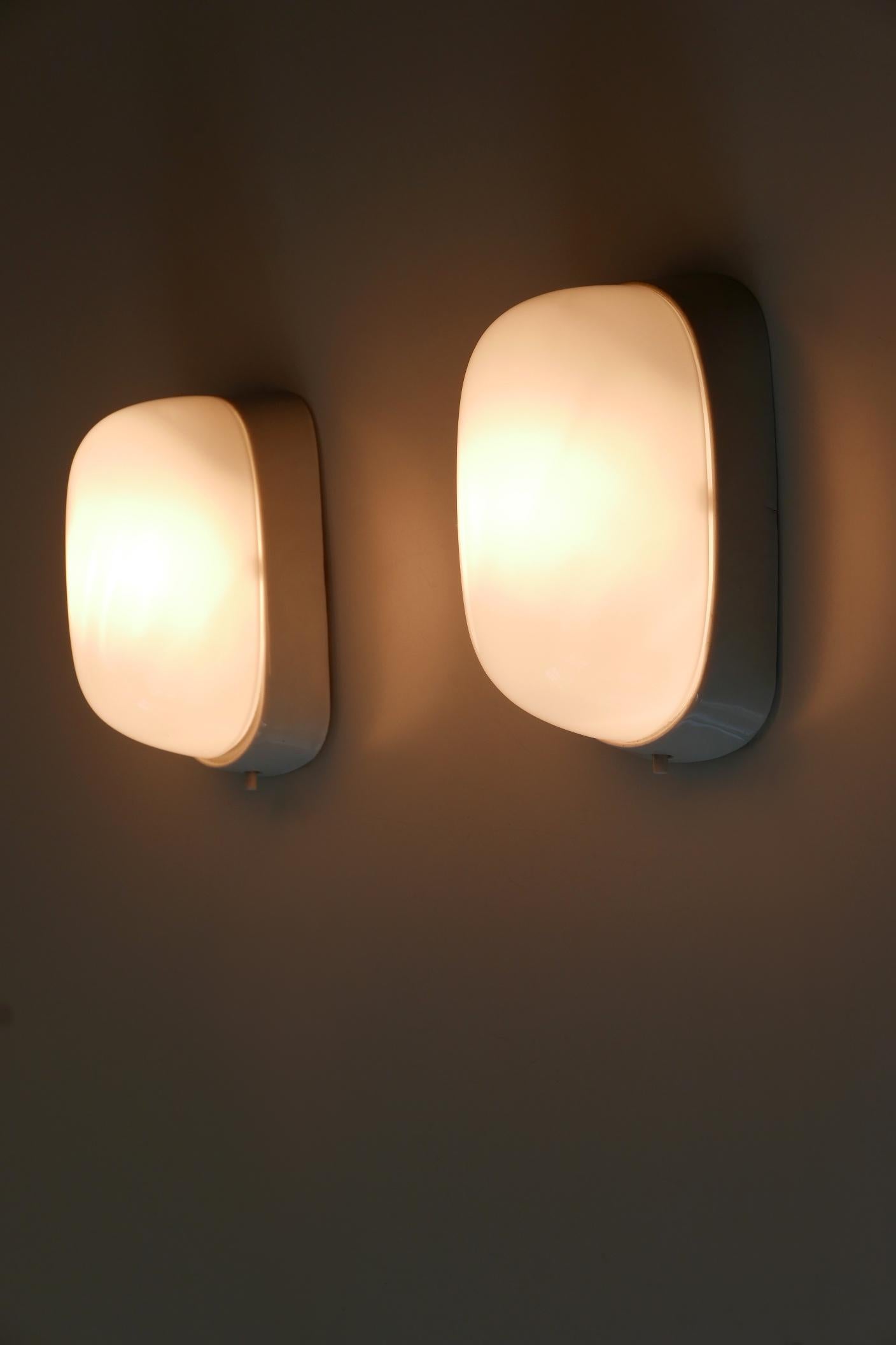 Ceramic Set of Two Mid Century Sconces by Wilhelm Wagenfeld for Lindner Germany 1950s For Sale
