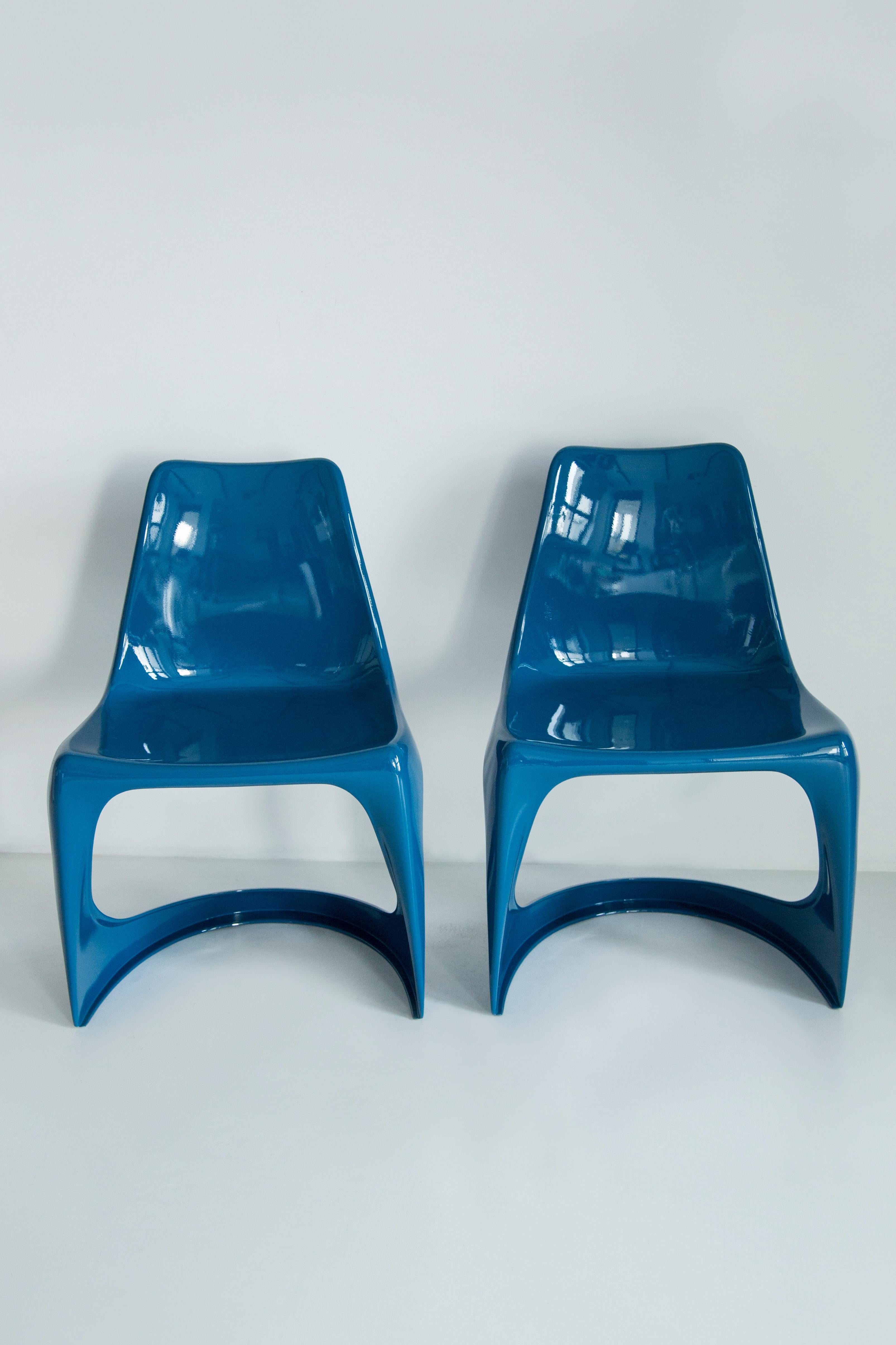 Set of Two Mid Century Sea Blue Cado Chairs, Steen Østergaard, Europe, 1960s For Sale 5