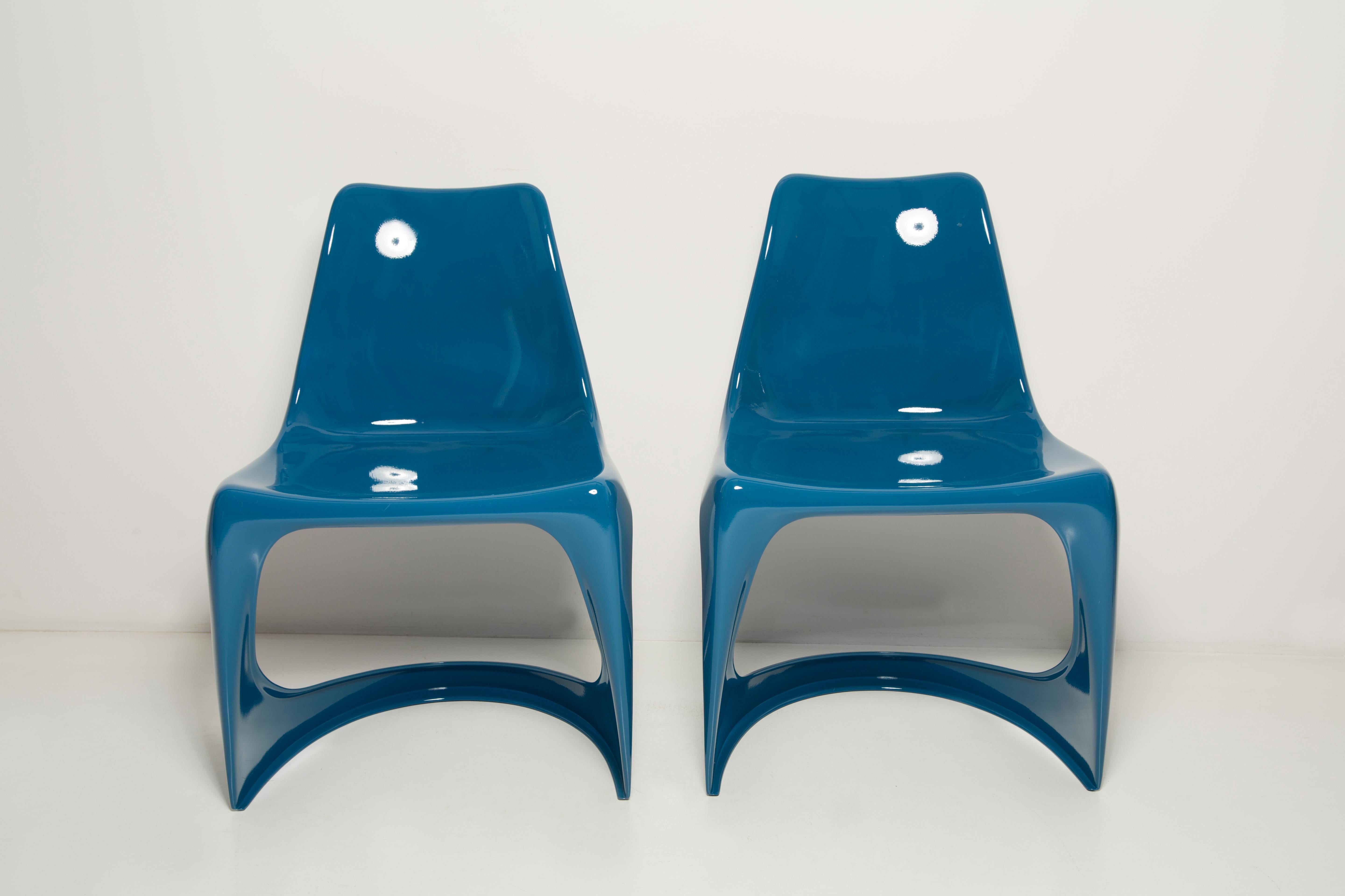 Set of Two Mid Century Sea Blue Cado Chairs, Steen Østergaard, Europe, 1960s For Sale 6