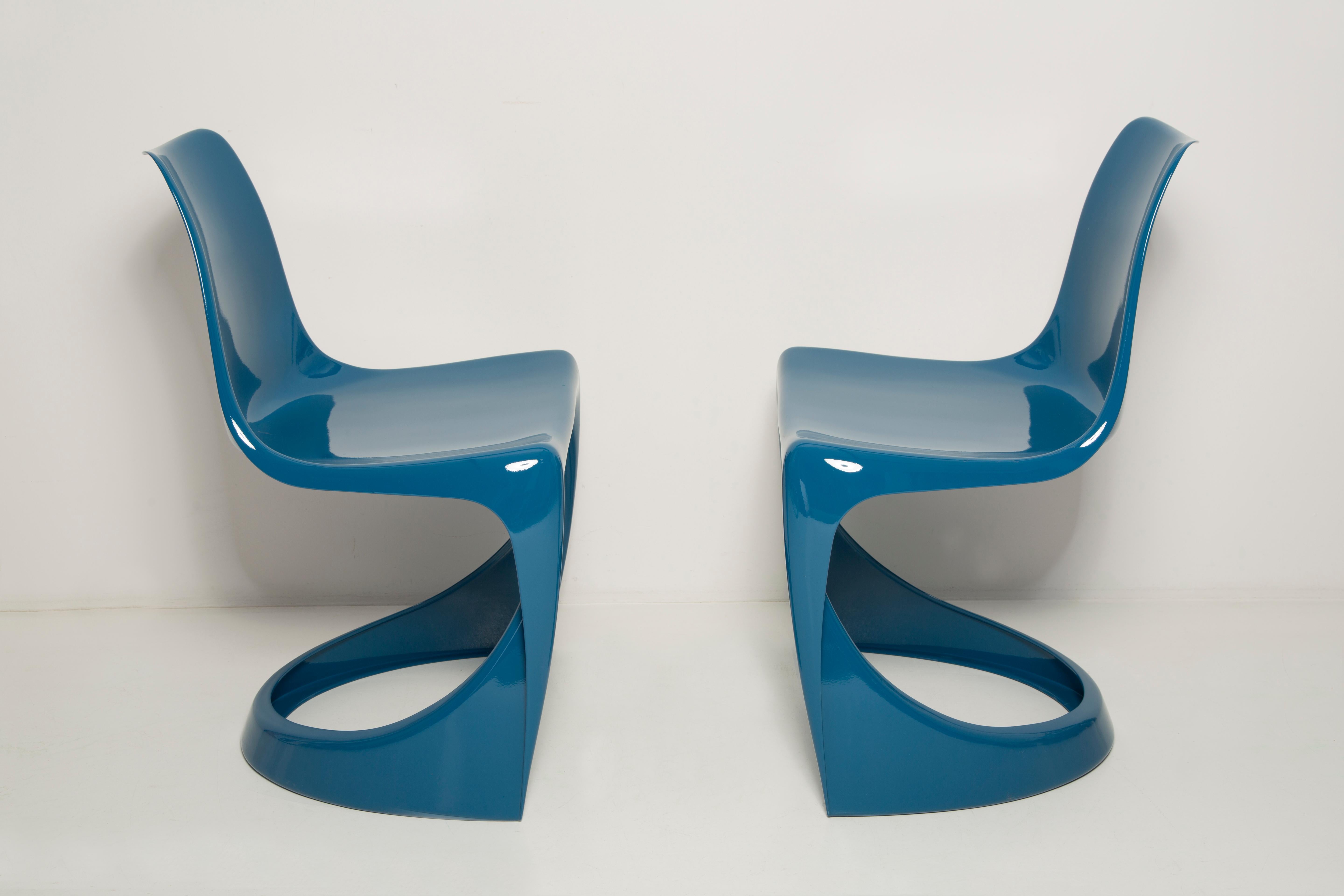 Set of Two Mid Century Sea Blue Cado Chairs, Steen Østergaard, Europe, 1960s For Sale 7