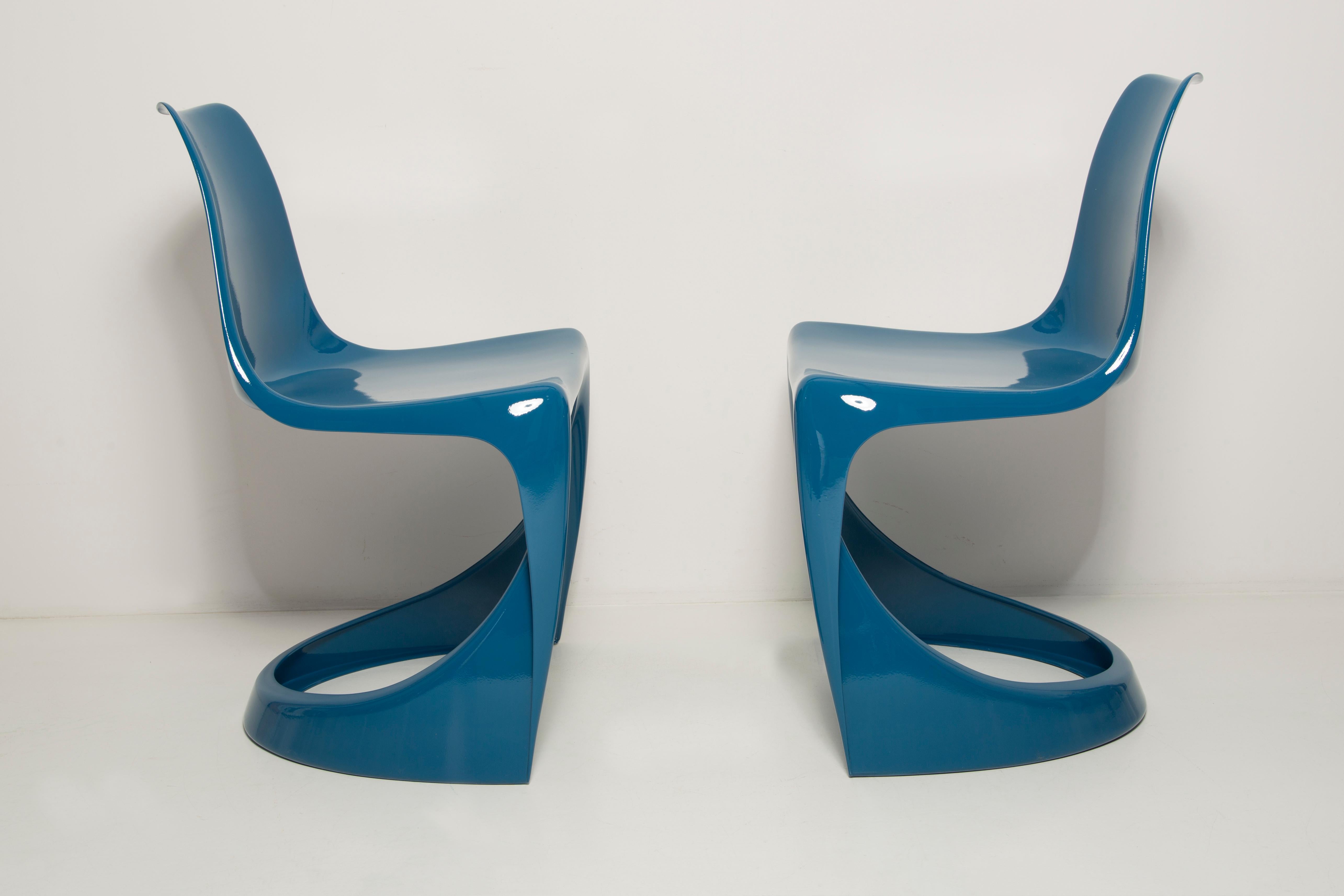 Set of Two Mid Century Sea Blue Cado Chairs, Steen Østergaard, Europe, 1960s For Sale 8