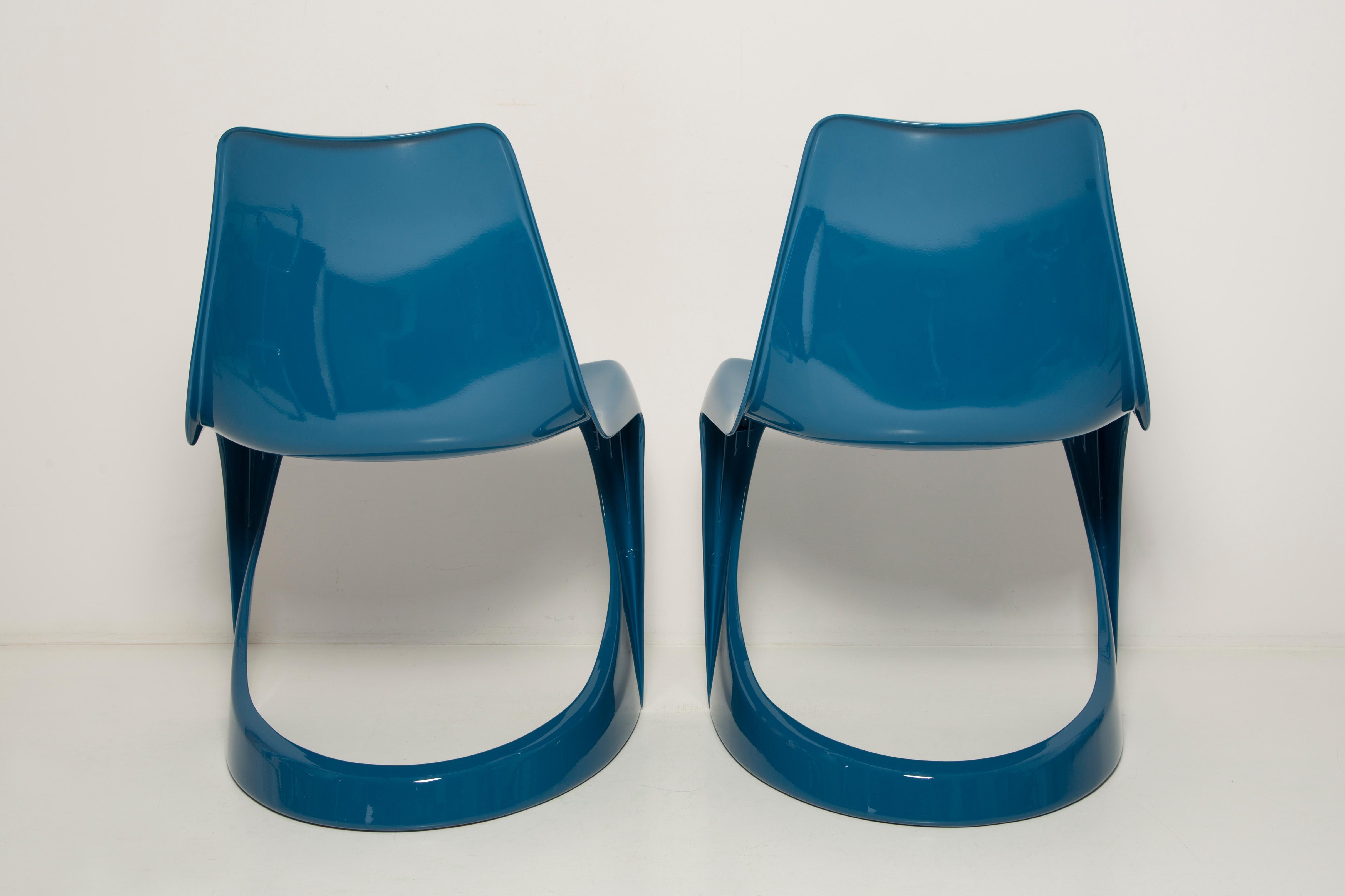 Set of Two Mid Century Sea Blue Cado Chairs, Steen Østergaard, Europe, 1960s For Sale 9