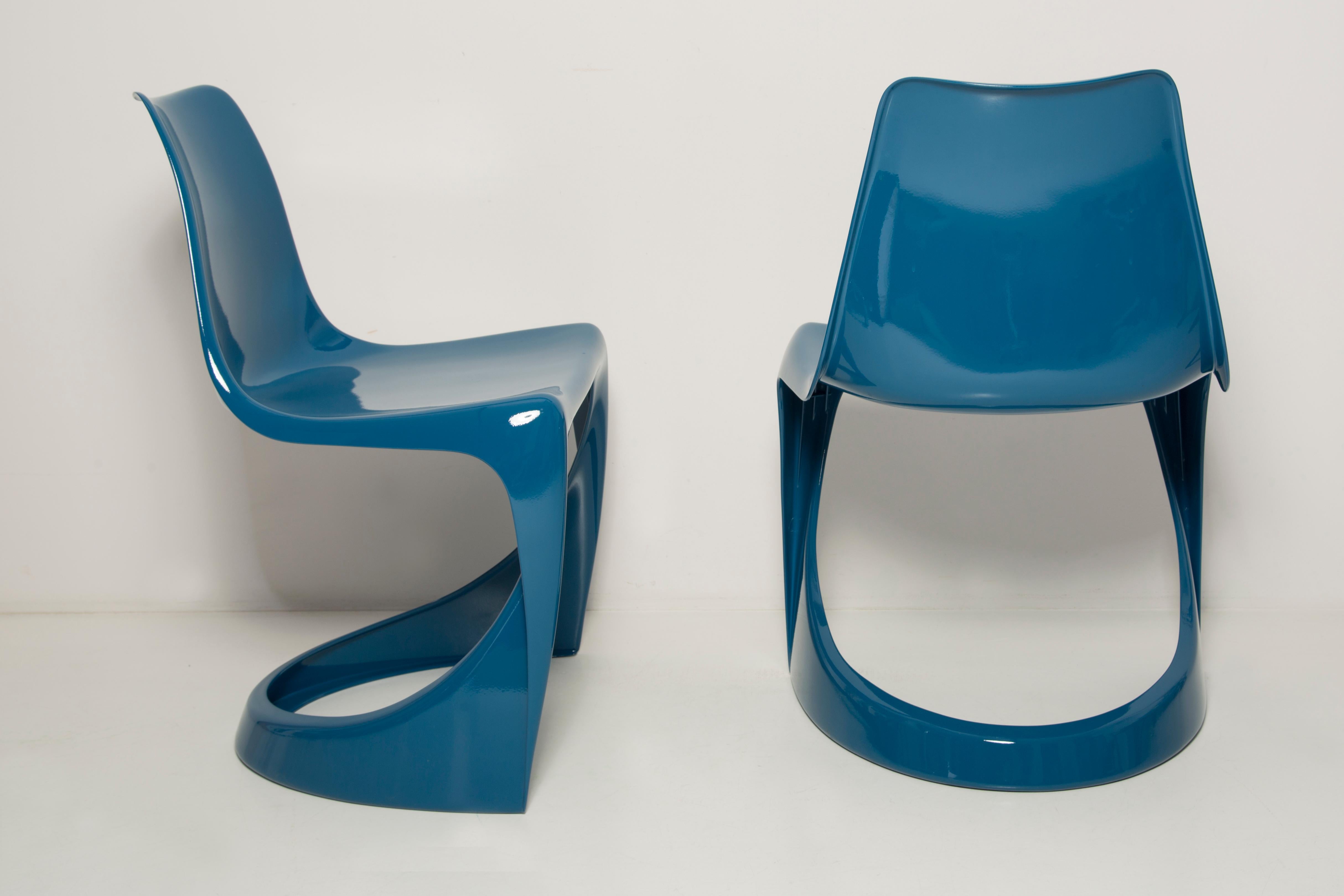 Set of Two Mid Century Sea Blue Cado Chairs, Steen Østergaard, Europe, 1960s For Sale 10