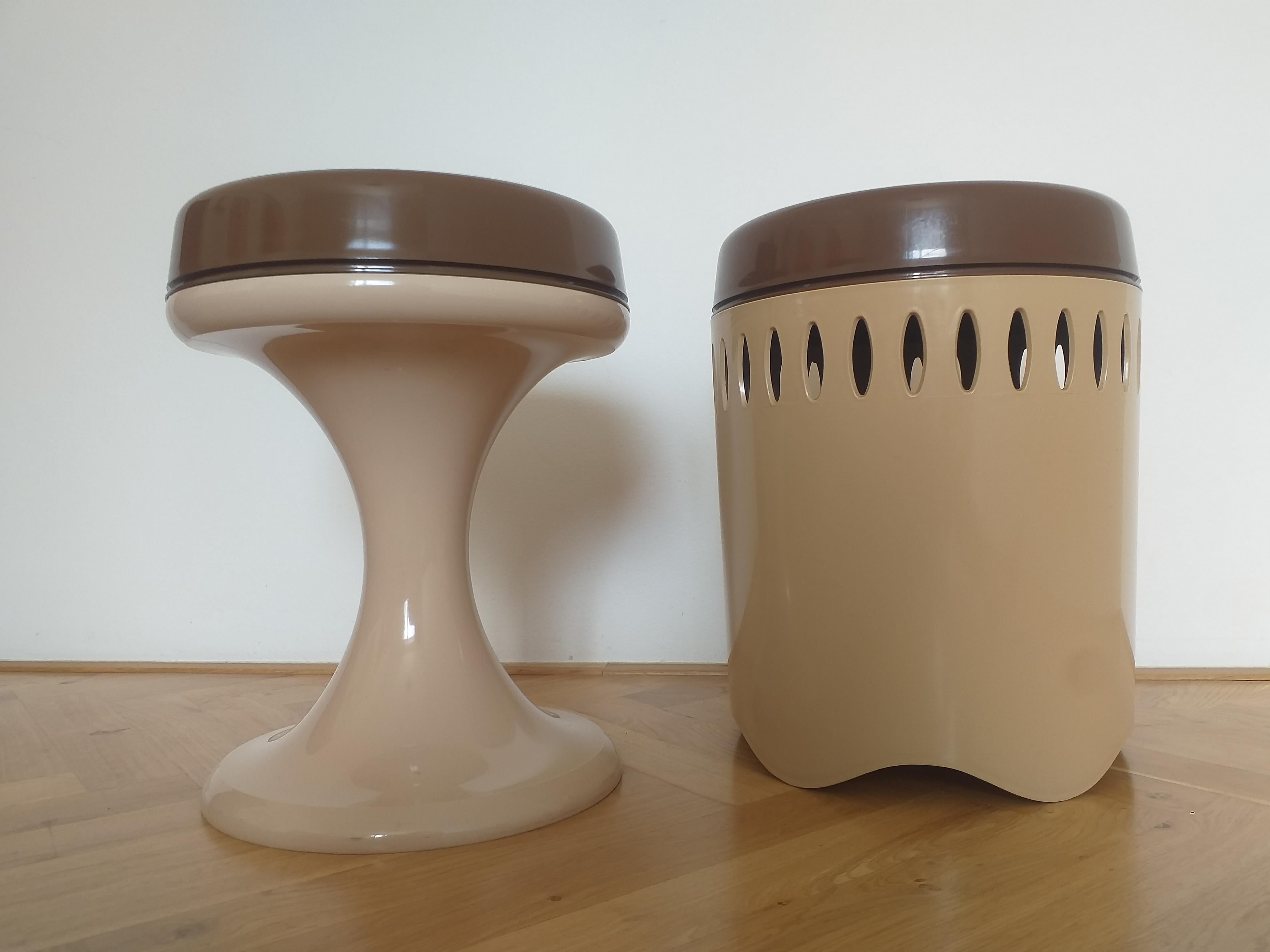 Late 20th Century Set of Two Mid Century Stools EMSA, West Germany, 1970s For Sale
