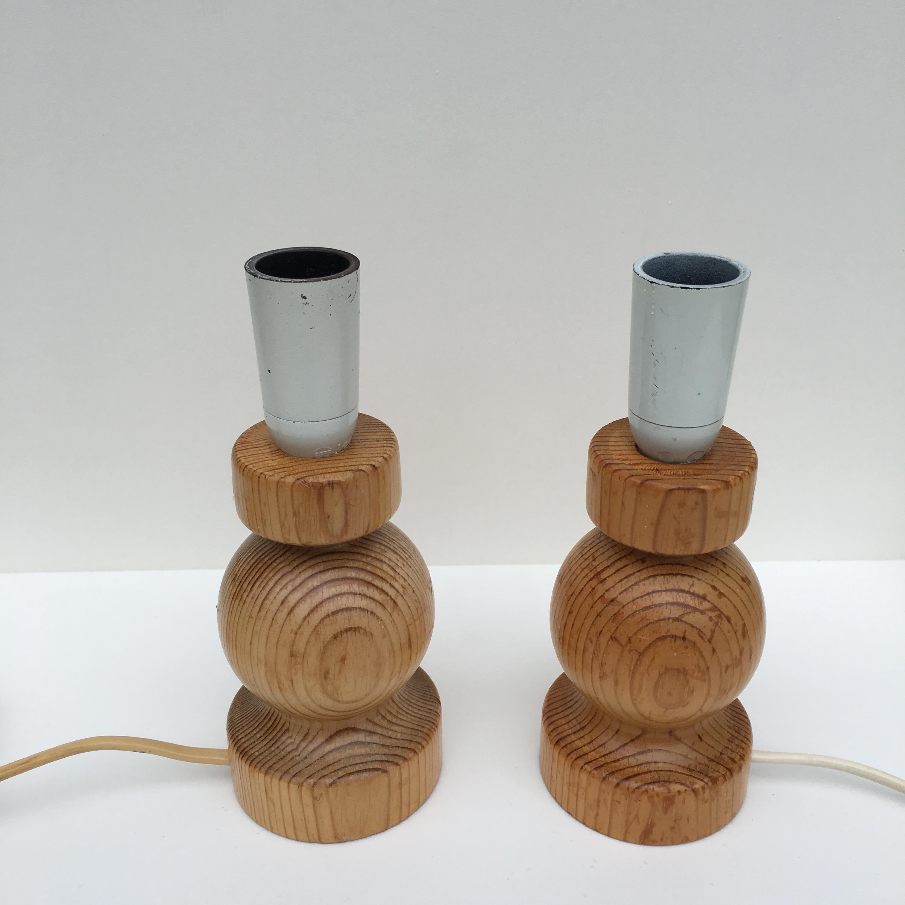 Nice minimalistic lamps from GB Solbacken Svarveri, 1960s.