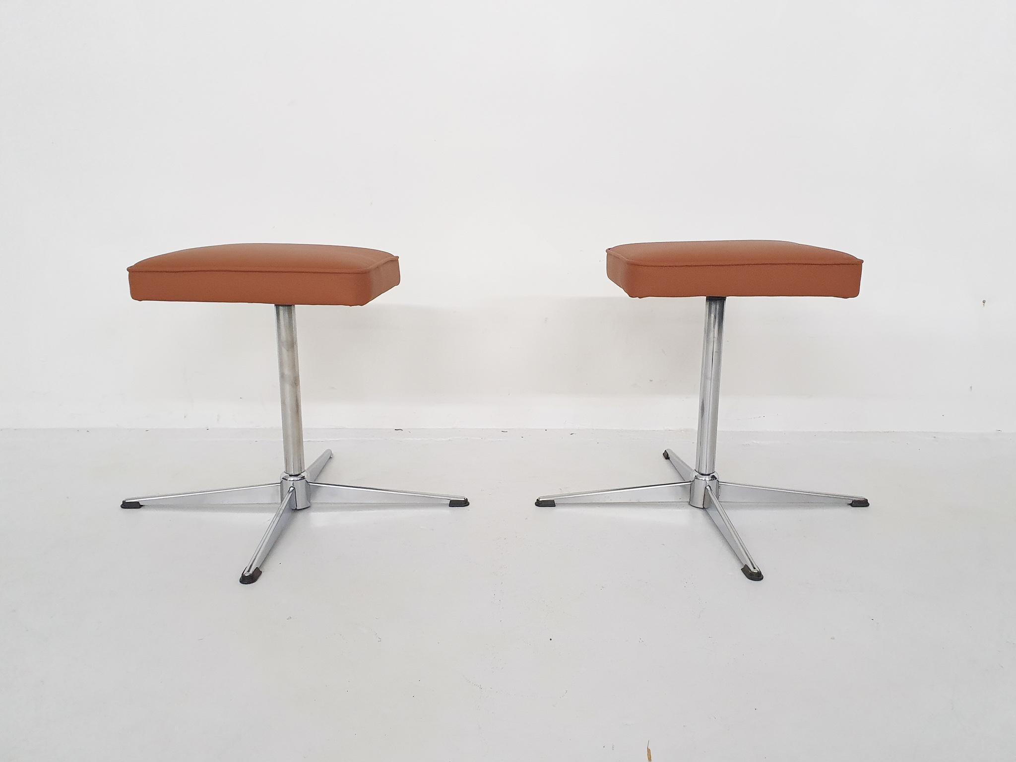 Late 20th Century Set of Two Mid-Century Swivel Stools, Attrb. Brabantia, the Netherlands For Sale