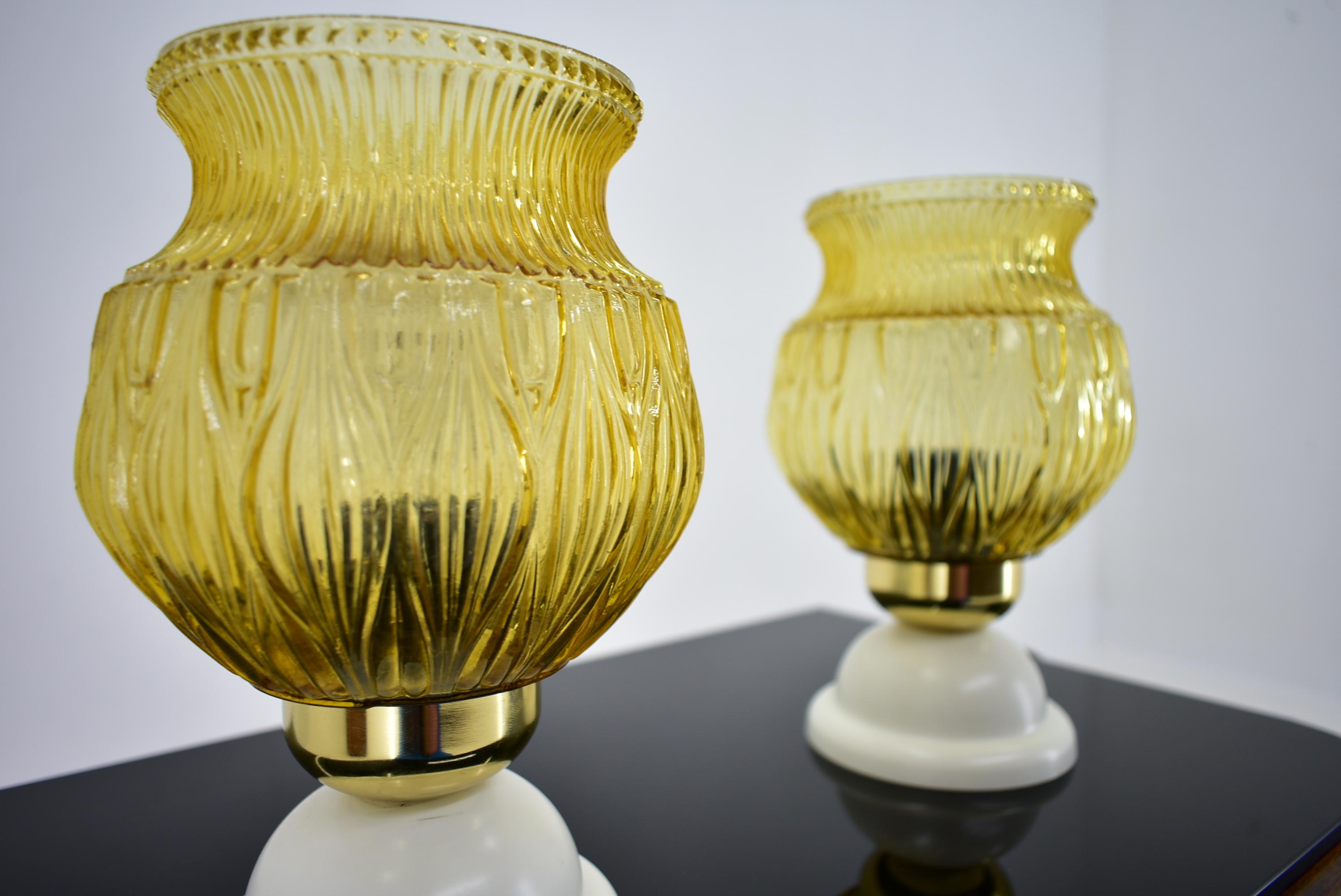 Set of Two Mid-Century Table Lamps, Czechoslovakia, 1970s For Sale 4