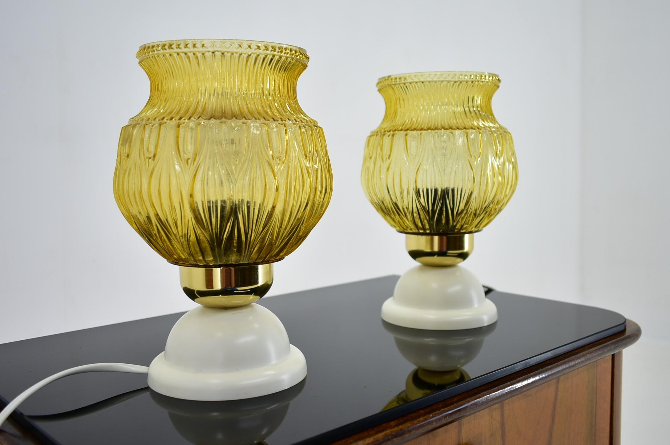 Set of Two Mid-Century Table Lamps, Czechoslovakia, 1970s For Sale 5