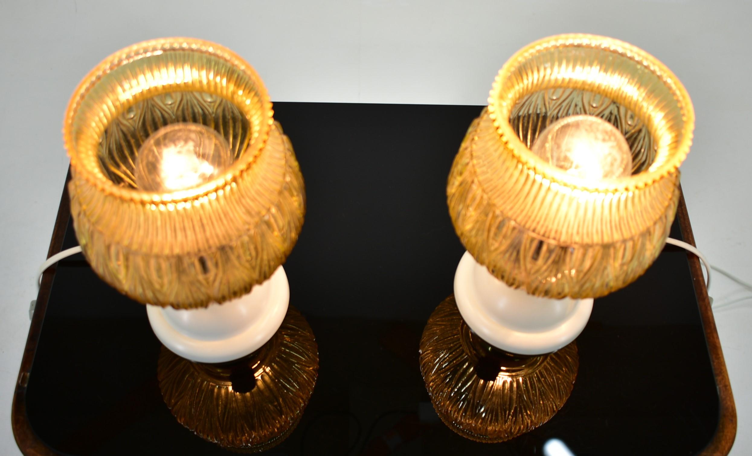 Set of Two Mid-Century Table Lamps, Czechoslovakia, 1970s For Sale 1