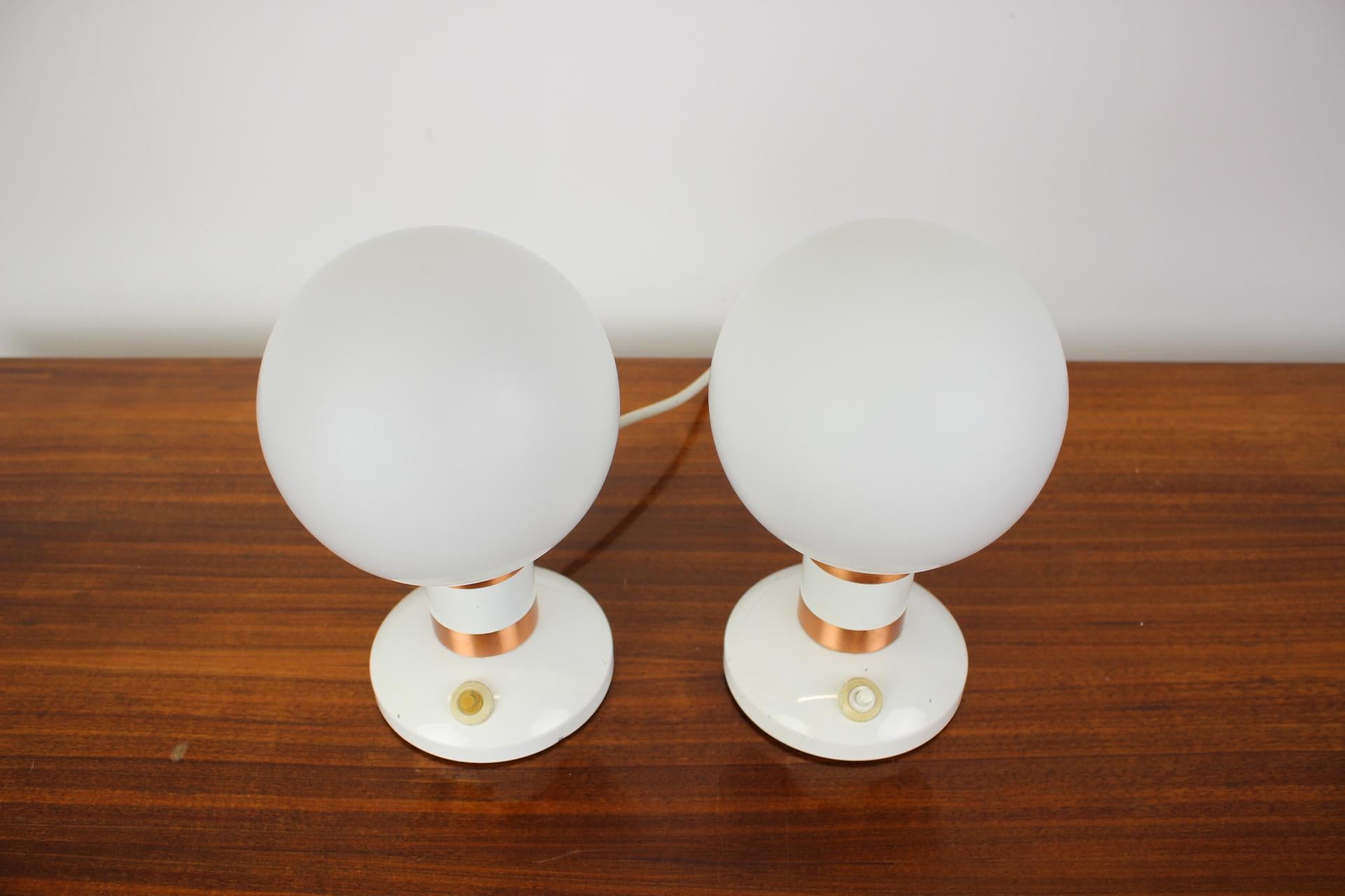 Mid-Century Modern Set of Two Mid-Century Table Lamps/ Drukov, 1970's For Sale