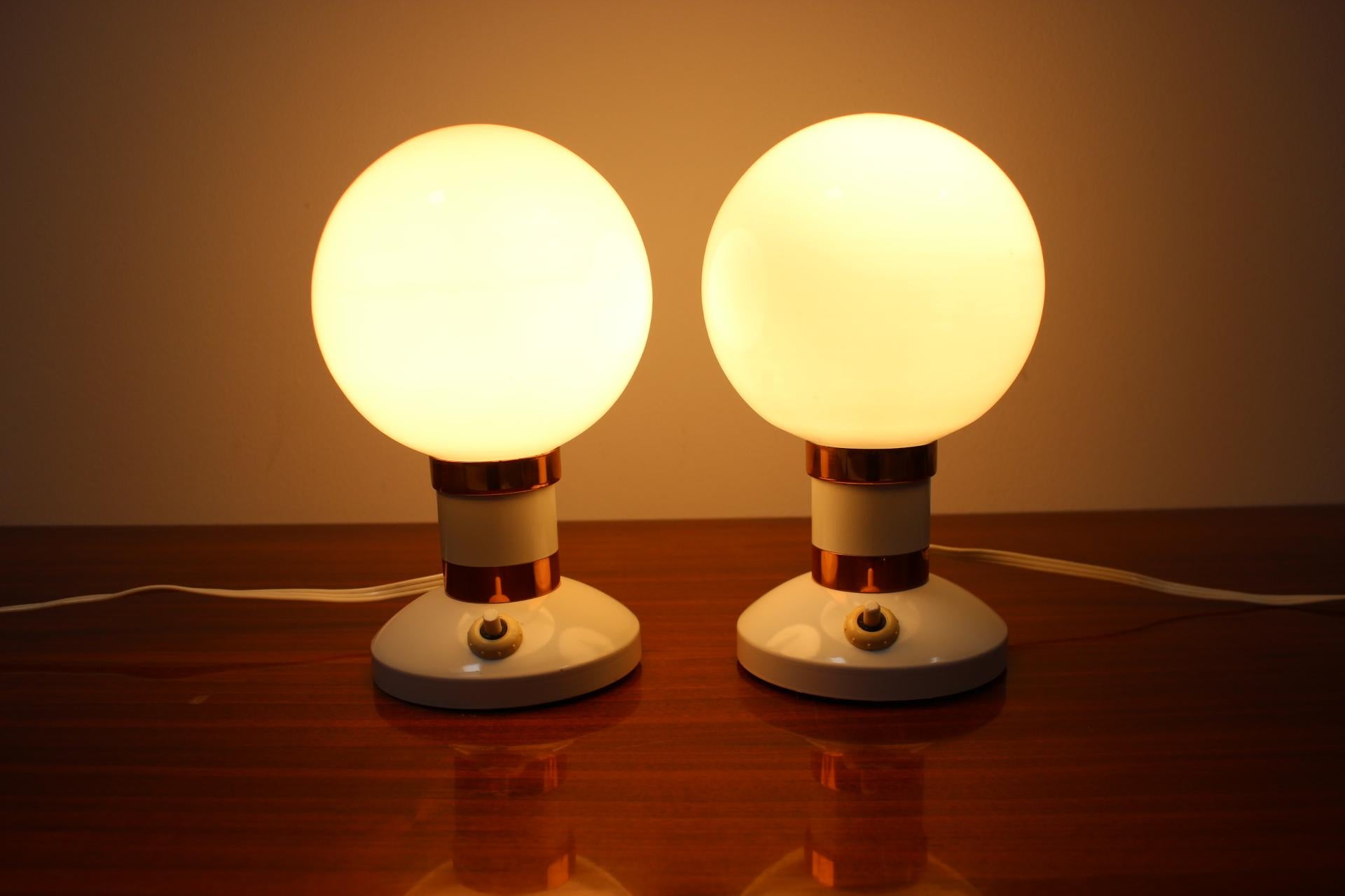 Late 20th Century Set of Two Mid-Century Table Lamps/ Drukov, 1970's For Sale