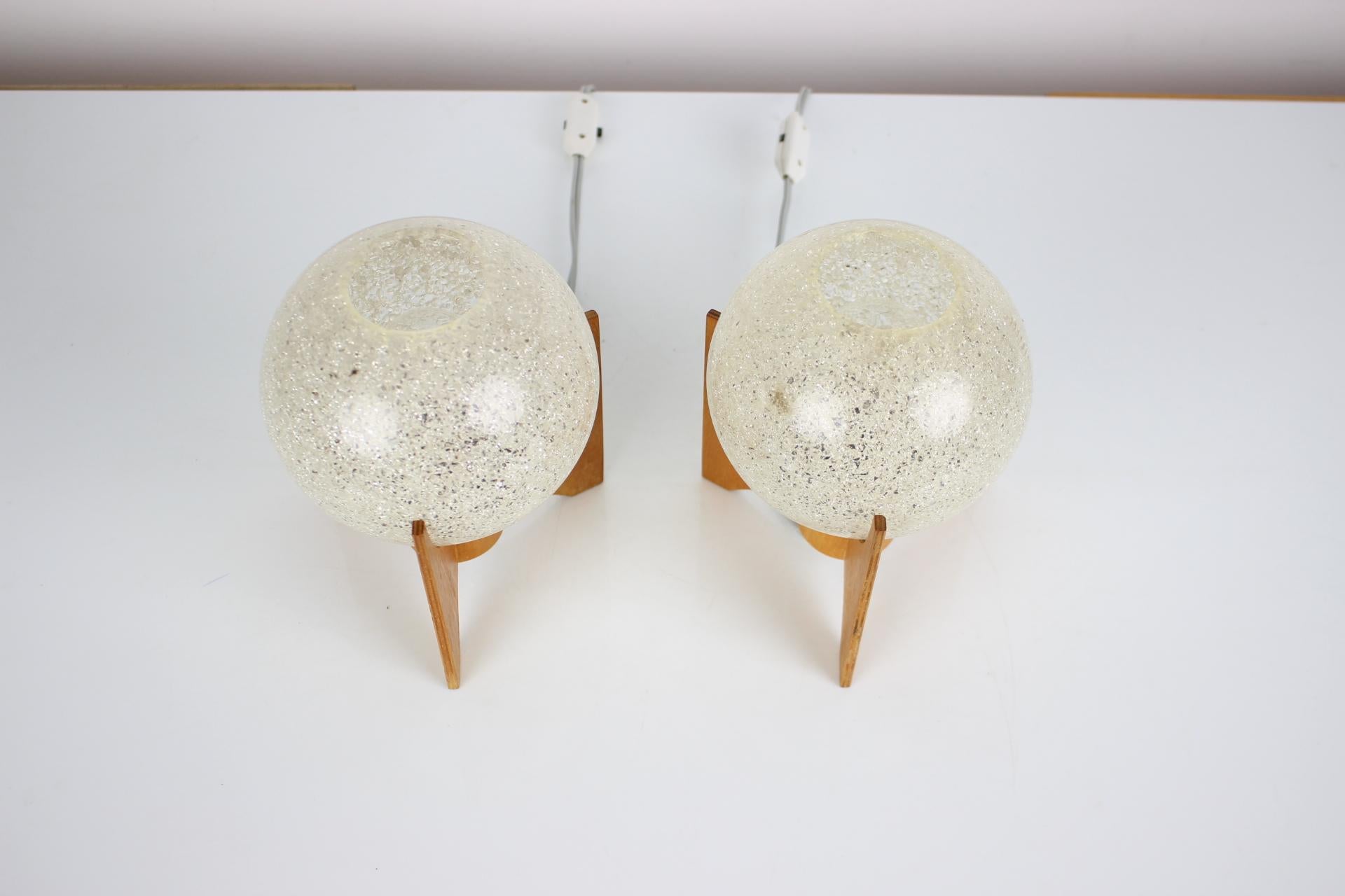 Mid-Century Modern Set of Two Mid-Century Table Lamps / Pokrok Žilina, 1970's For Sale