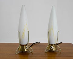 Set of Two Mid-Century Table Lamps Rockets, 1960s