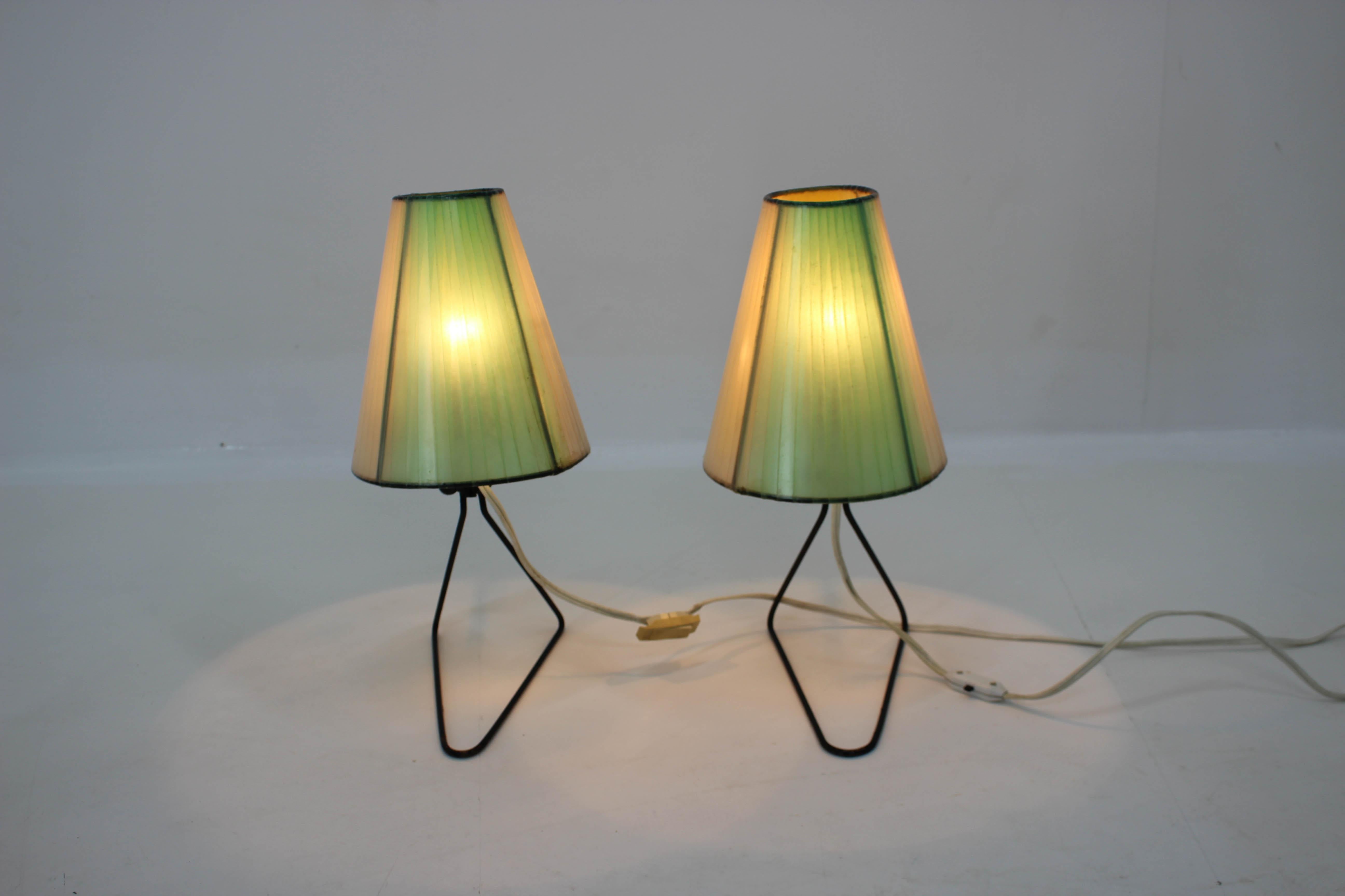 Mid-20th Century Set of Two Midcentury Table or Bedside Lamps, 1960 For Sale