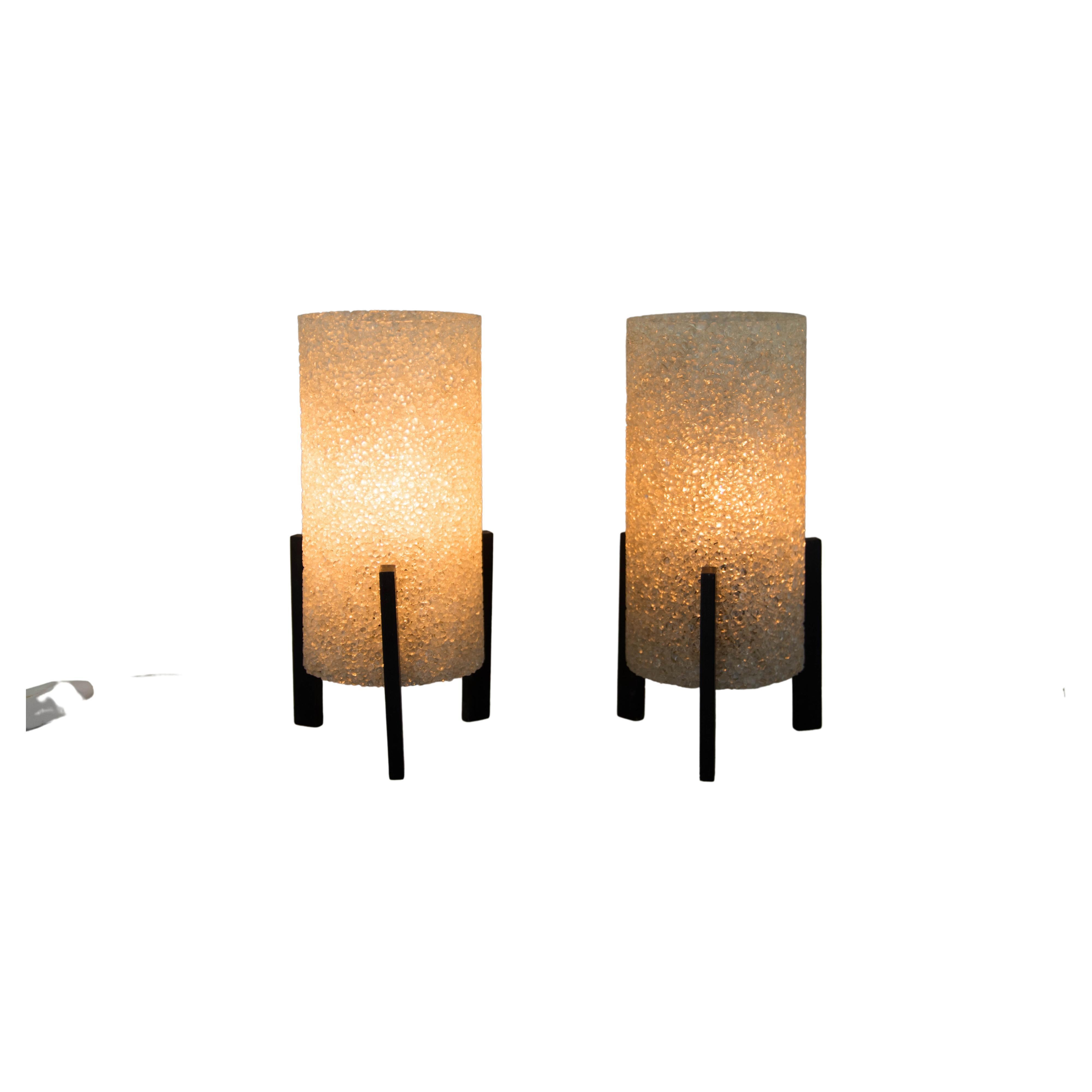 Set of Two Mid-Century Table or Bedside Lamps by Pokrok Zilina, 1960s