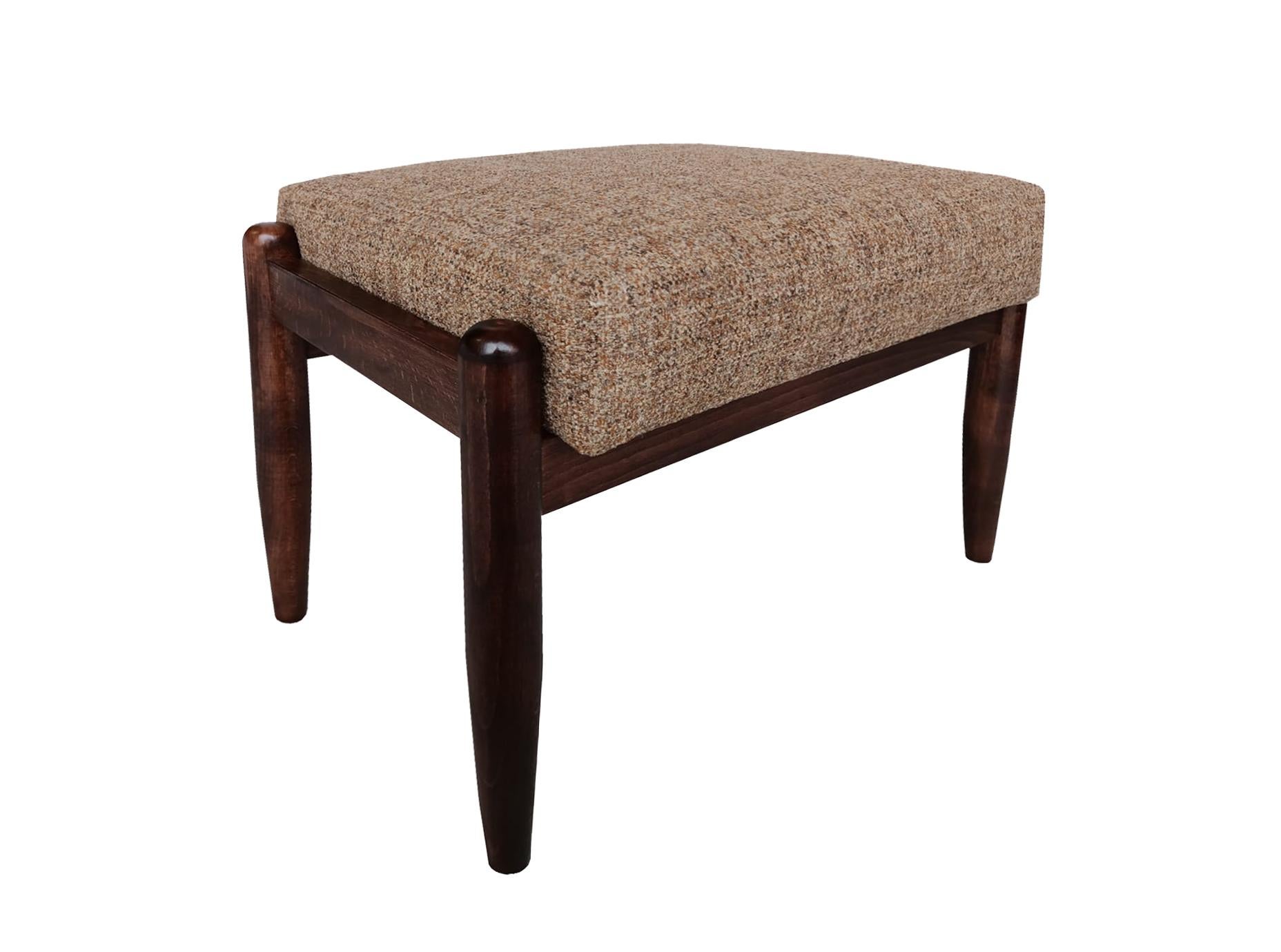 Polonais Ensemble de deux tabourets en mélange beige, Vintage Mid Century, Edmund Homa, Europe, 1960s en vente