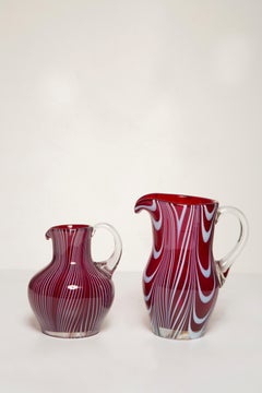 Set of Two Mid Century Vintage Dark Red Small Vases, Europe, 1960s