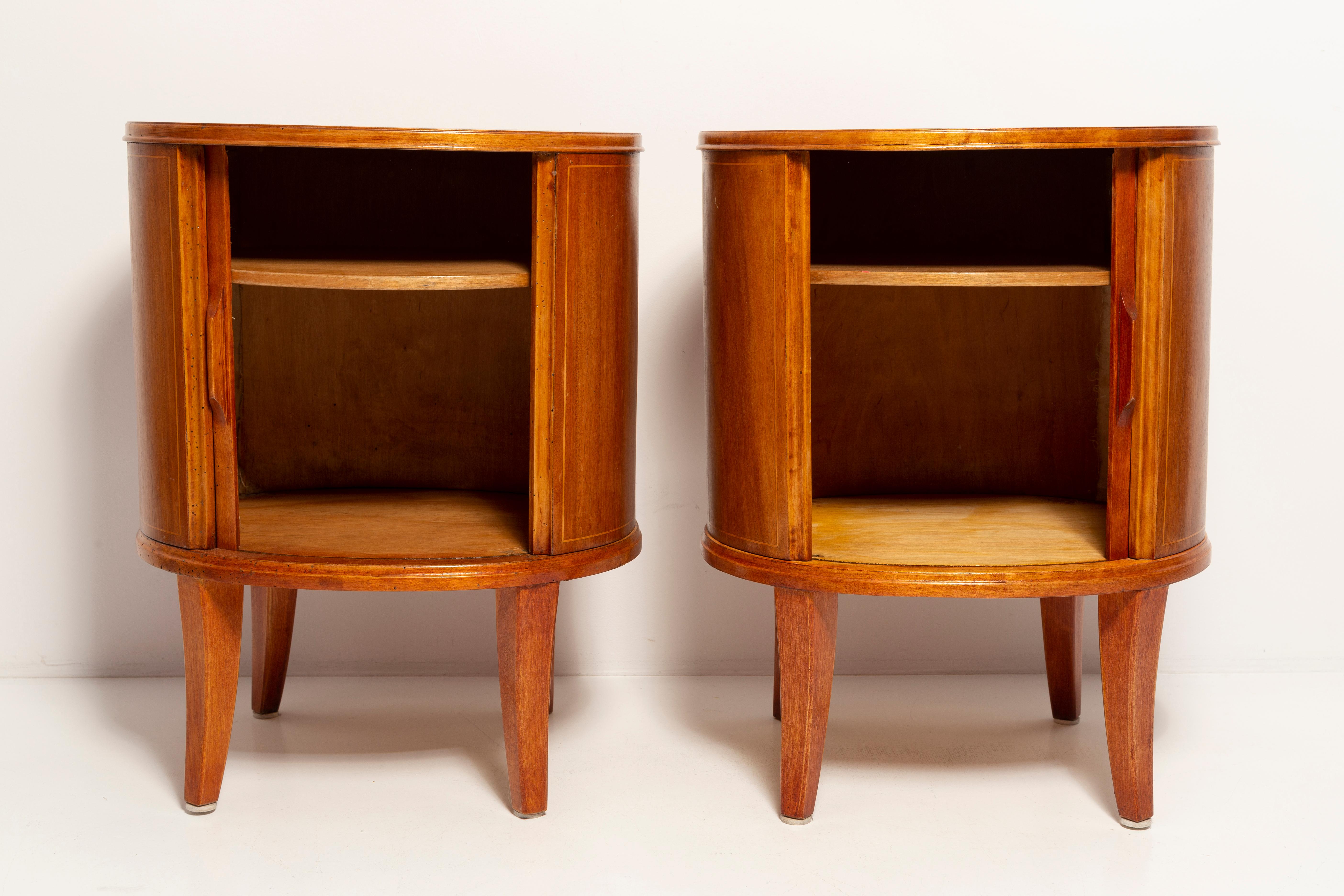 20th Century Set of Two Mid-Century Vintage Night Tables, Wood, Europe, 1960s For Sale