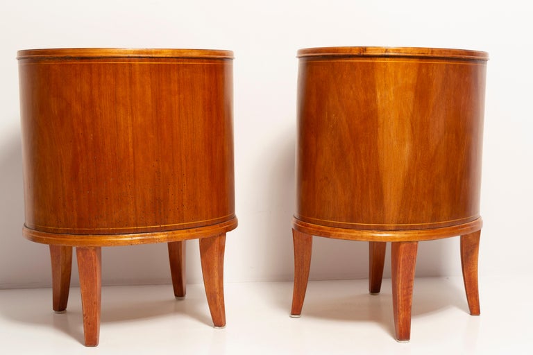 Set of Two MidCentury Vintage Night Tables, Wood, Europe, 1960s For Sale at 1stDibs