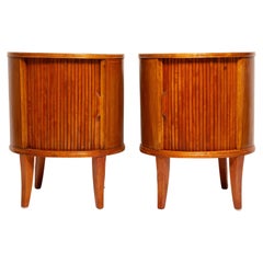 Set of Two Mid-Century Used Night Tables, Wood, Europe, 1960s