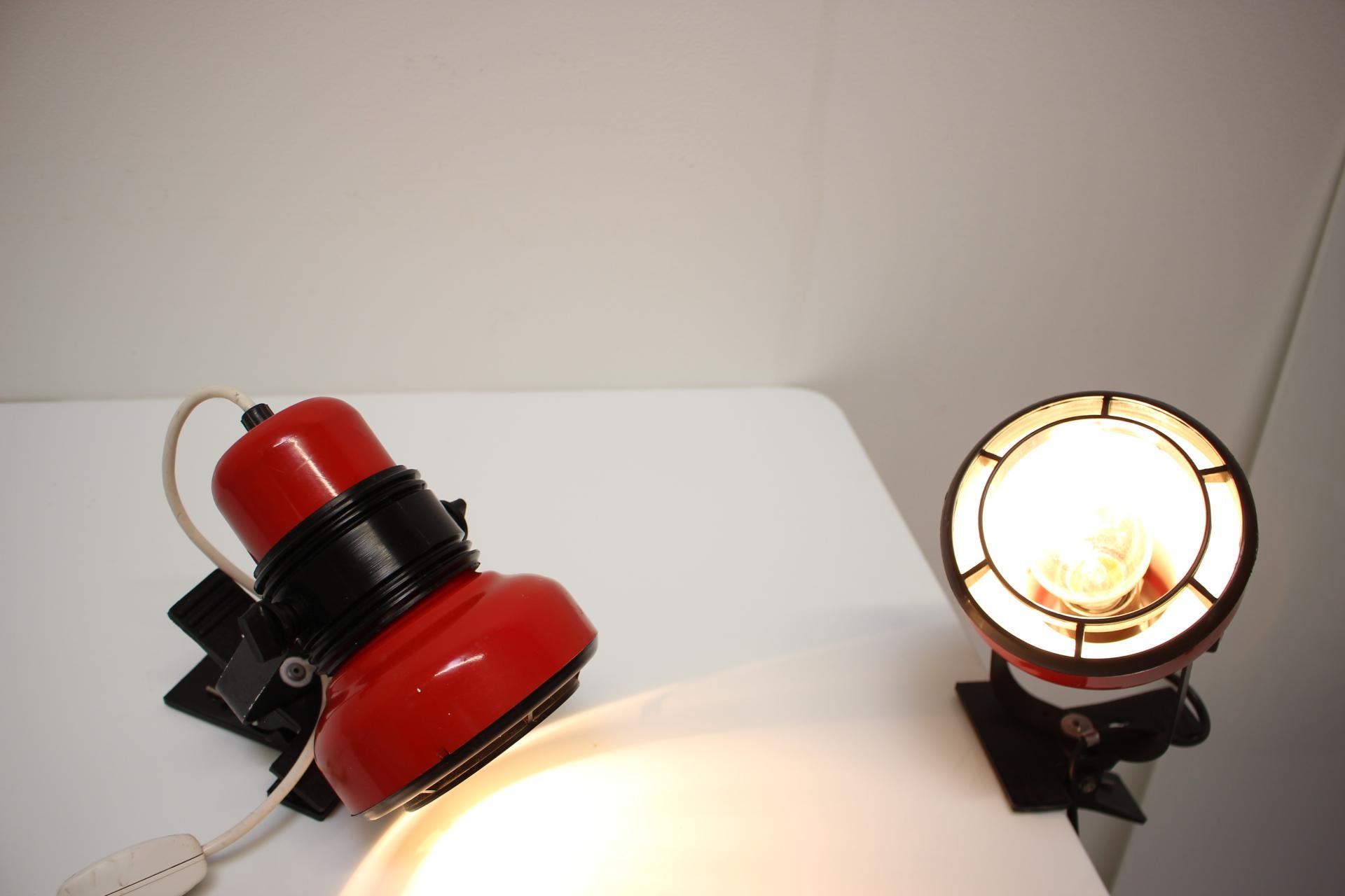 Set of Two Mid-Century Wall or Table Lamps by Elektrofem, Hungary, 1970s In Good Condition For Sale In Praha, CZ