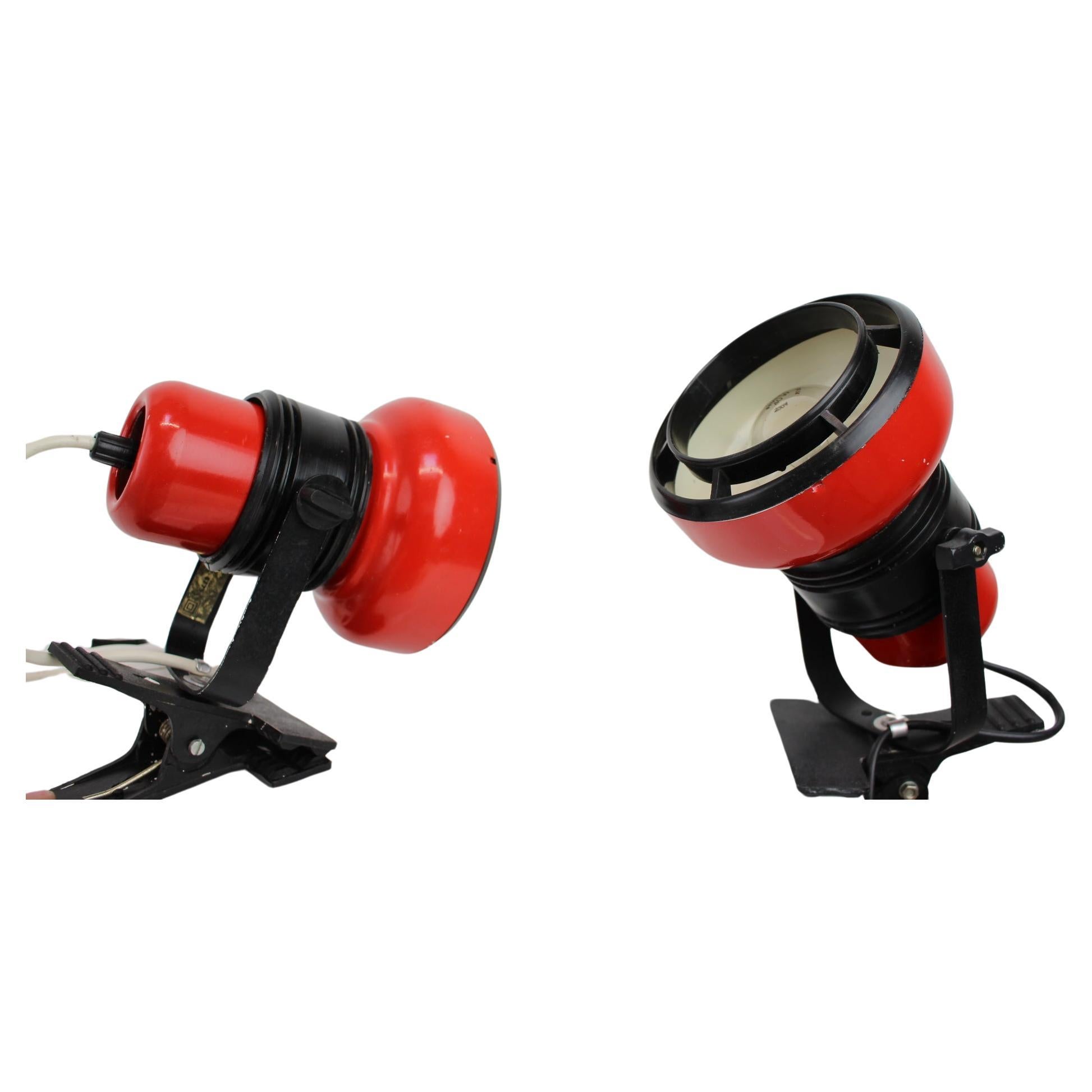 Set of Two Mid-Century Wall or Table Lamps by Elektrofem, Hungary, 1970s For Sale