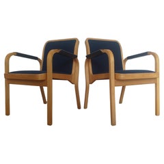Set of Two Midcentury Alvar Aalto Chairs by Artek, Model E45, Finland, 1960s