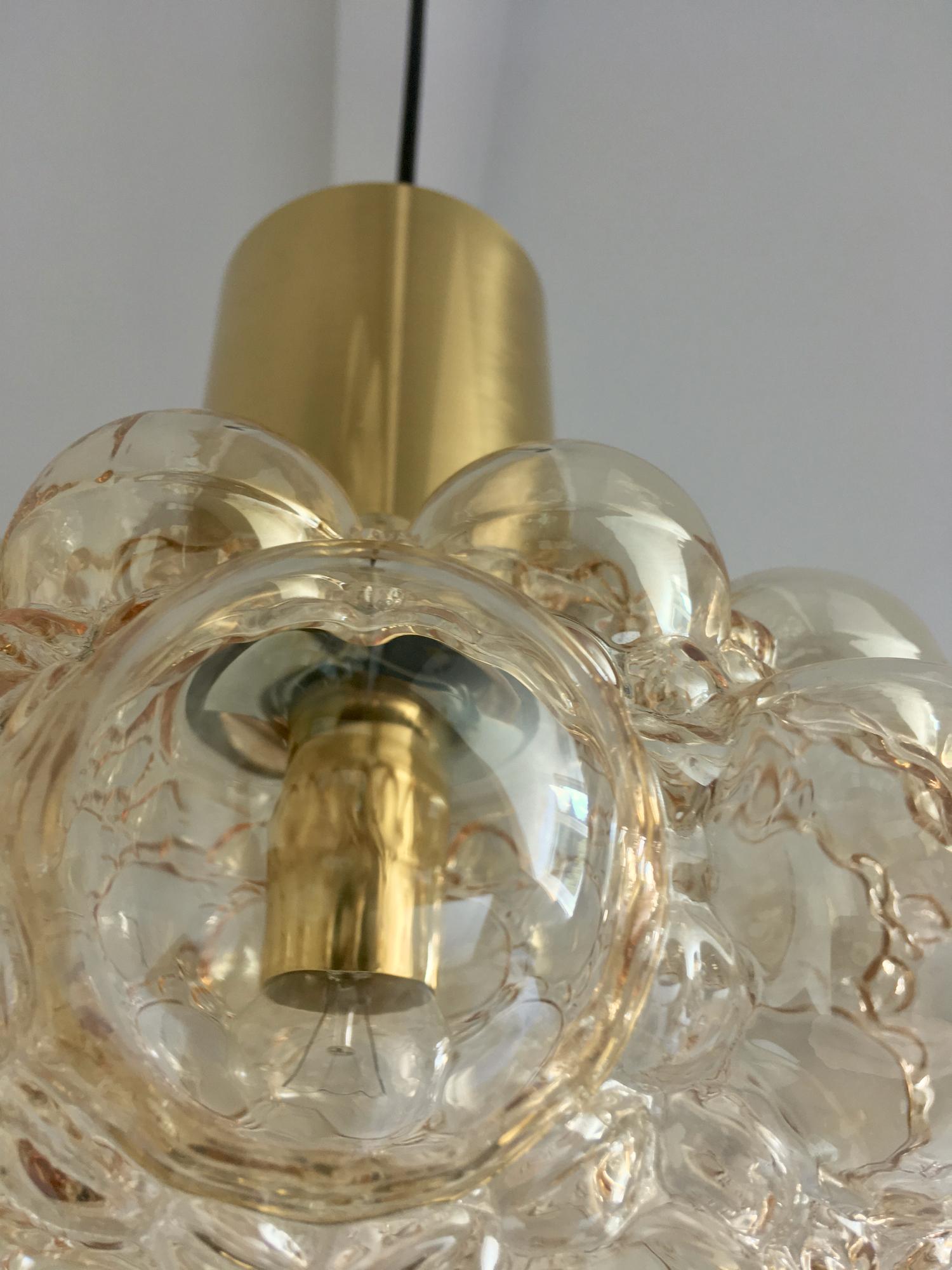 Mid-Century Modern Set of Two Midcentury Amber Glass Bubble Lights by Helena Tynell