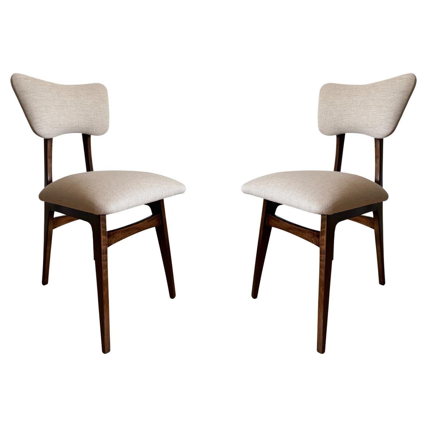Set of Two Midcentury Beige Dining Chairs, Europe, 1960s For Sale