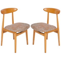 Set of Two Midcentury Black Pixel Dining Chairs, 1960s