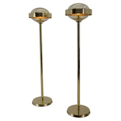 Set of Two Midcentury Brass Floor Lamps by Kamenicky Senov, 1970s