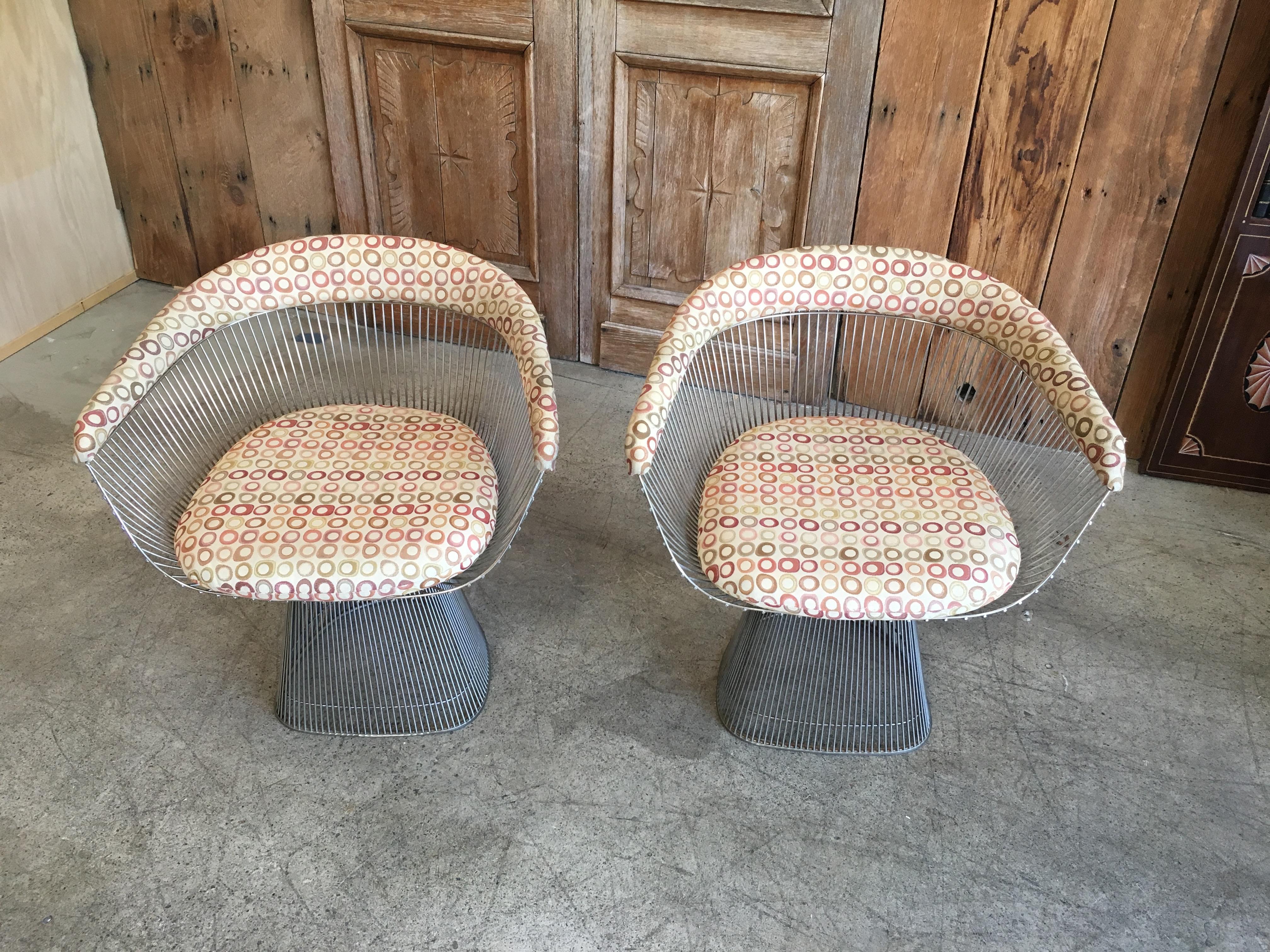 American Set of Two Midcentury Chairs by Warren Platner for Knoll Chairs