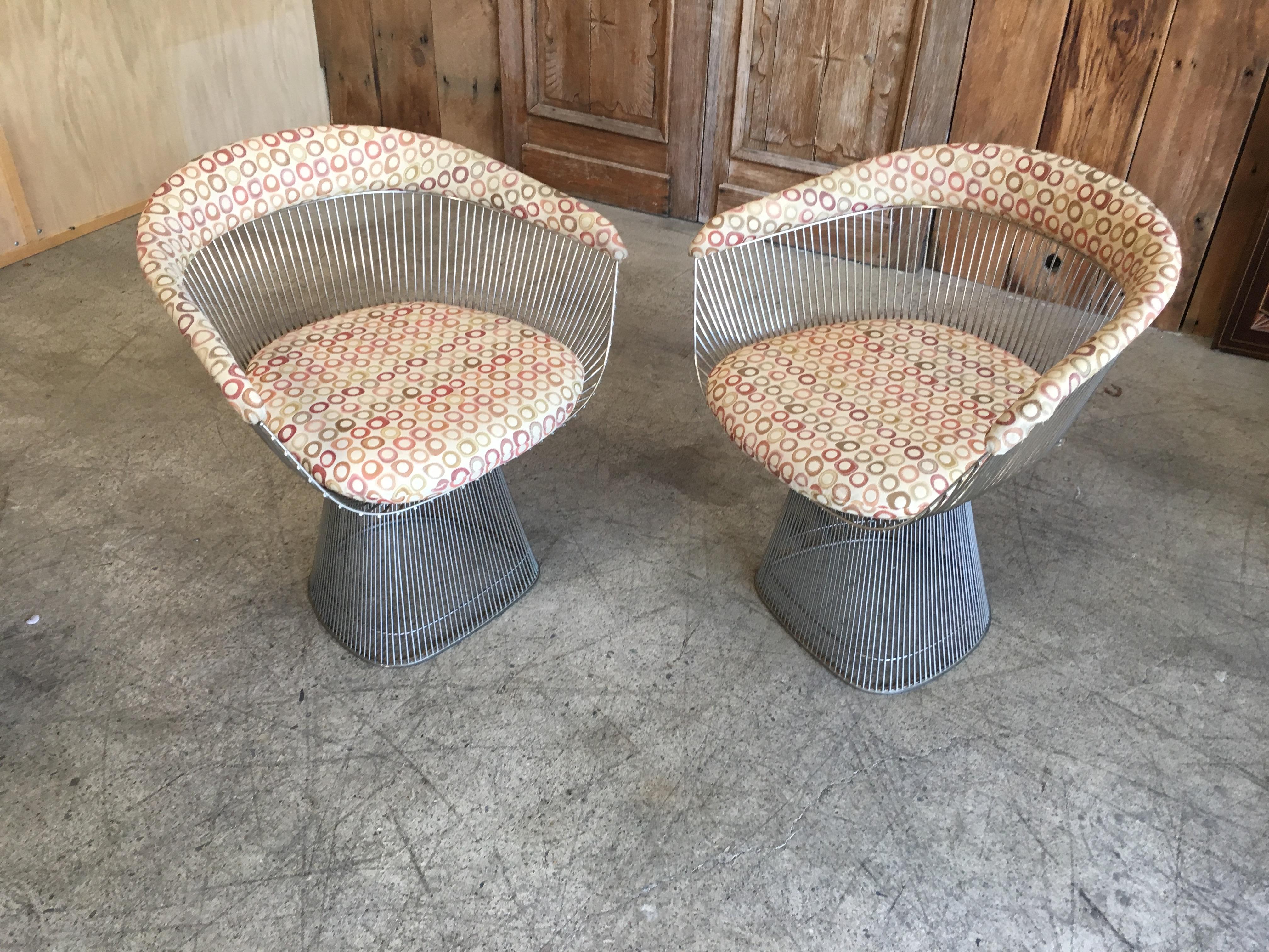 Set of Two Midcentury Chairs by Warren Platner for Knoll Chairs In Good Condition In Denton, TX