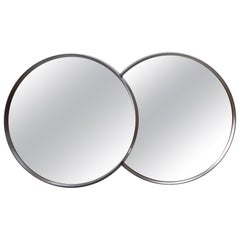 Vintage Set of Two Midcentury Circle Mirrors, 1970s