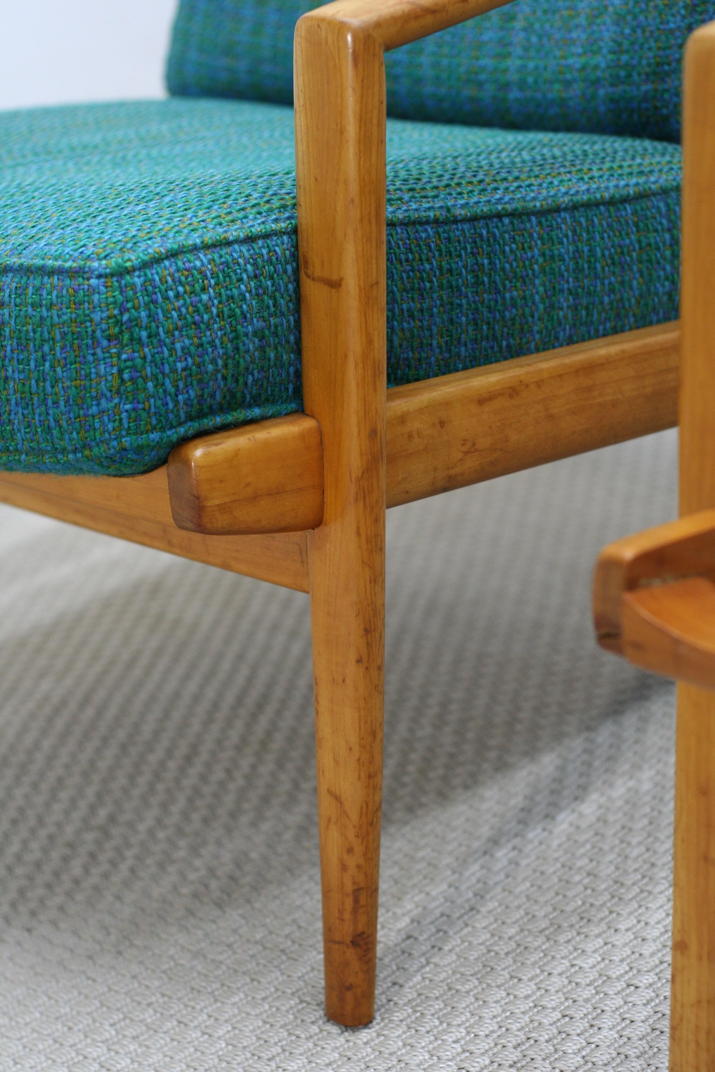 Set of Two Midcentury German Beech Wood Lounge Chairs from Knoll Antimott For Sale 11