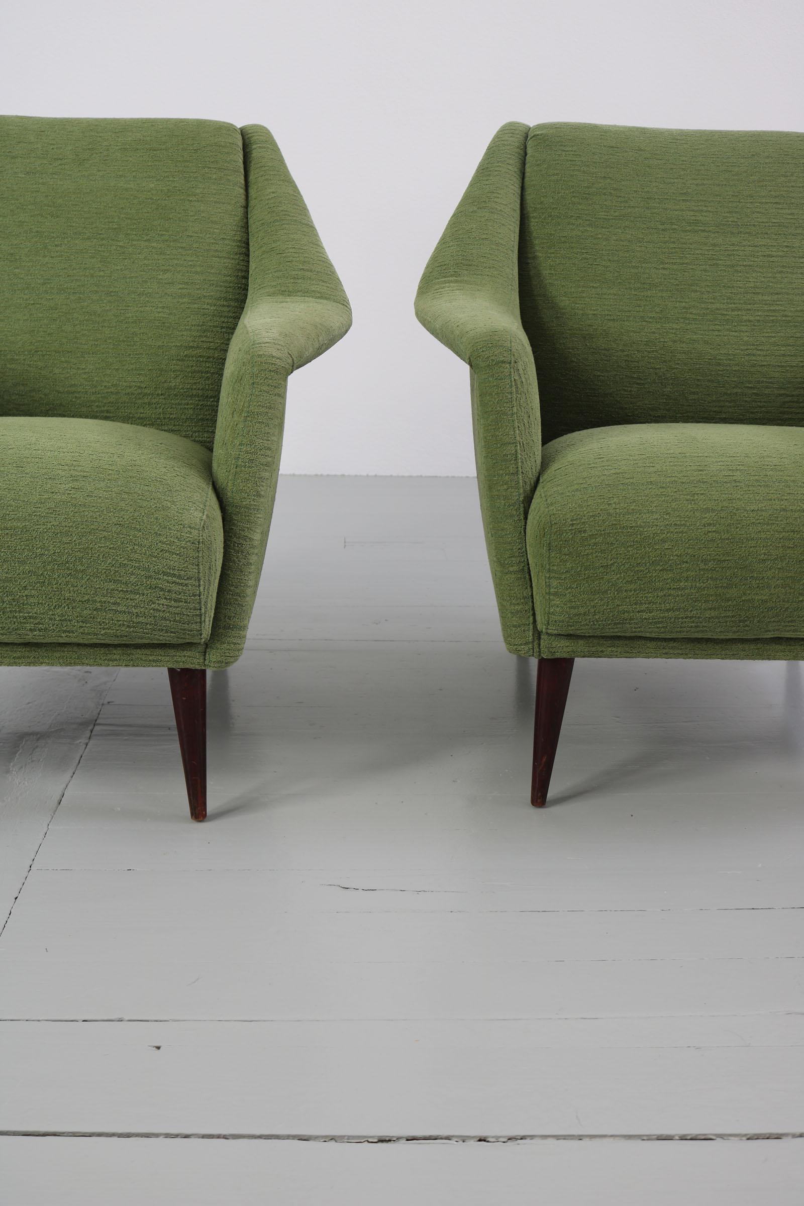 Set of Two Midcentury Green Model 802 Armchairs by Carlo de Carli for Cassina 8