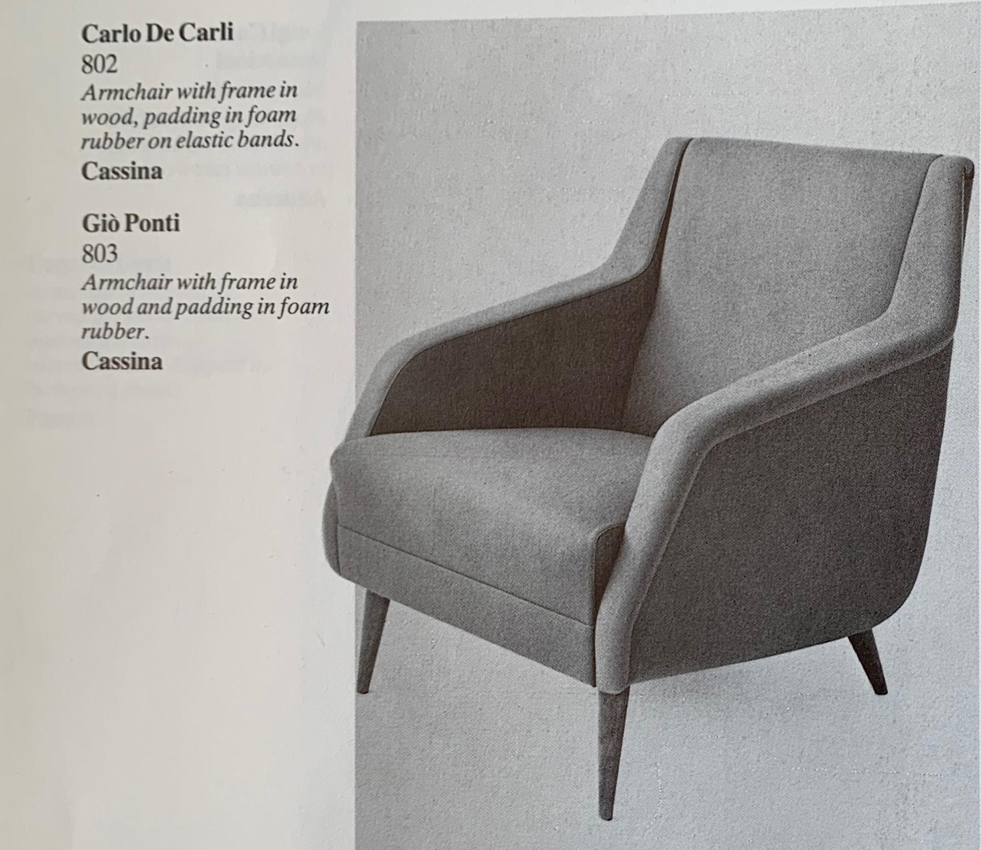 Set of Two Midcentury Green Model 802 Armchairs by Carlo de Carli for Cassina 13