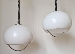 Set of Two Midcentury Pendants Meblo, Harvey Guzzini, Space Age, Italy, 1970s